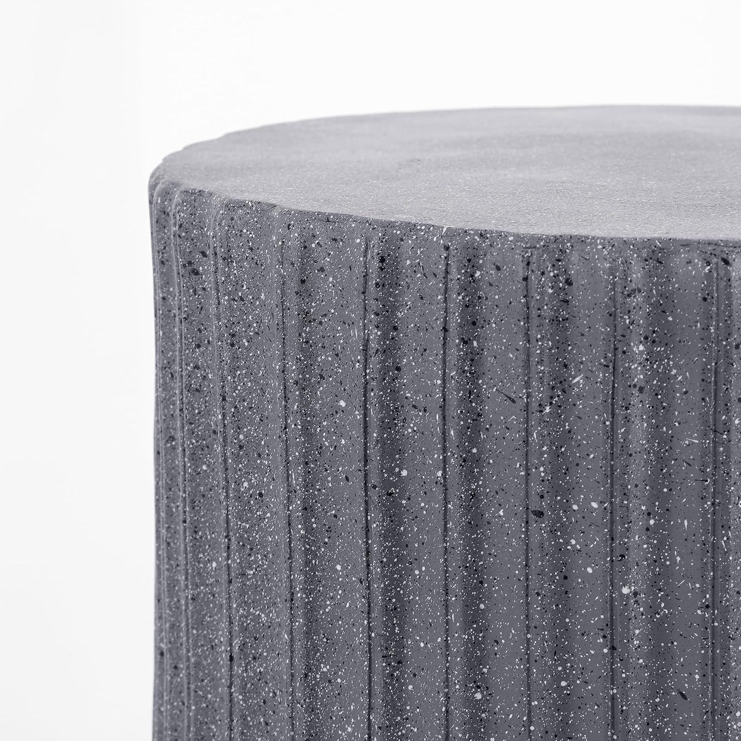 imageJONATHAN Y TBL1102C Louisa 19quot Modern Art Deco Tambour IndoorOutdoor Accent Table Art Deco Minimalist Contemporary Bohemian MidCentury Patio Garden Bathroom Living Room Pink Terrazzo FinishGray Terrazzo Finish