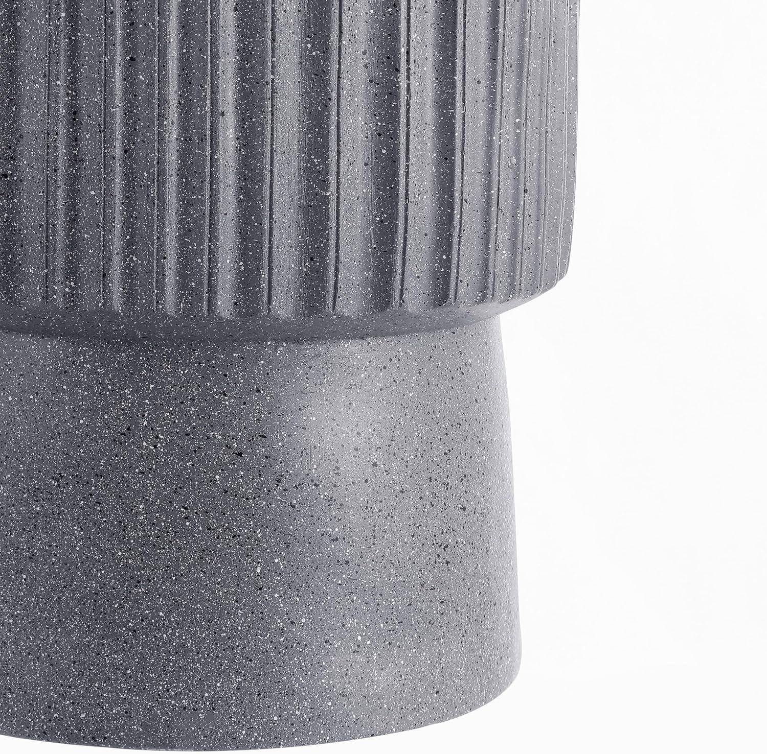 imageJONATHAN Y TBL1102C Louisa 19quot Modern Art Deco Tambour IndoorOutdoor Accent Table Art Deco Minimalist Contemporary Bohemian MidCentury Patio Garden Bathroom Living Room Pink Terrazzo FinishGray Terrazzo Finish