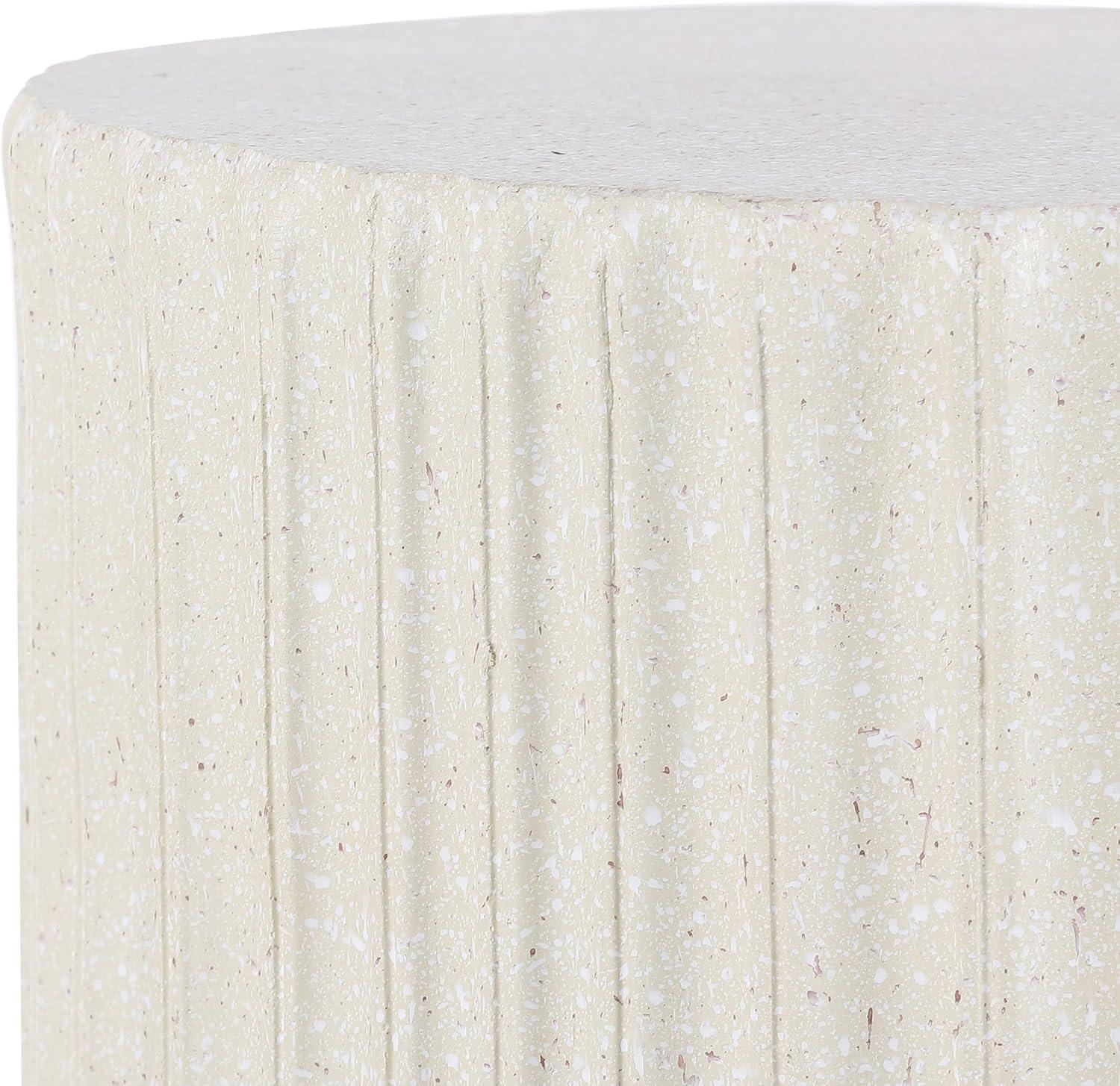 imageJONATHAN Y TBL1102C Louisa 19quot Modern Art Deco Tambour IndoorOutdoor Accent Table Art Deco Minimalist Contemporary Bohemian MidCentury Patio Garden Bathroom Living Room Pink Terrazzo FinishCream Terrazzo Finish