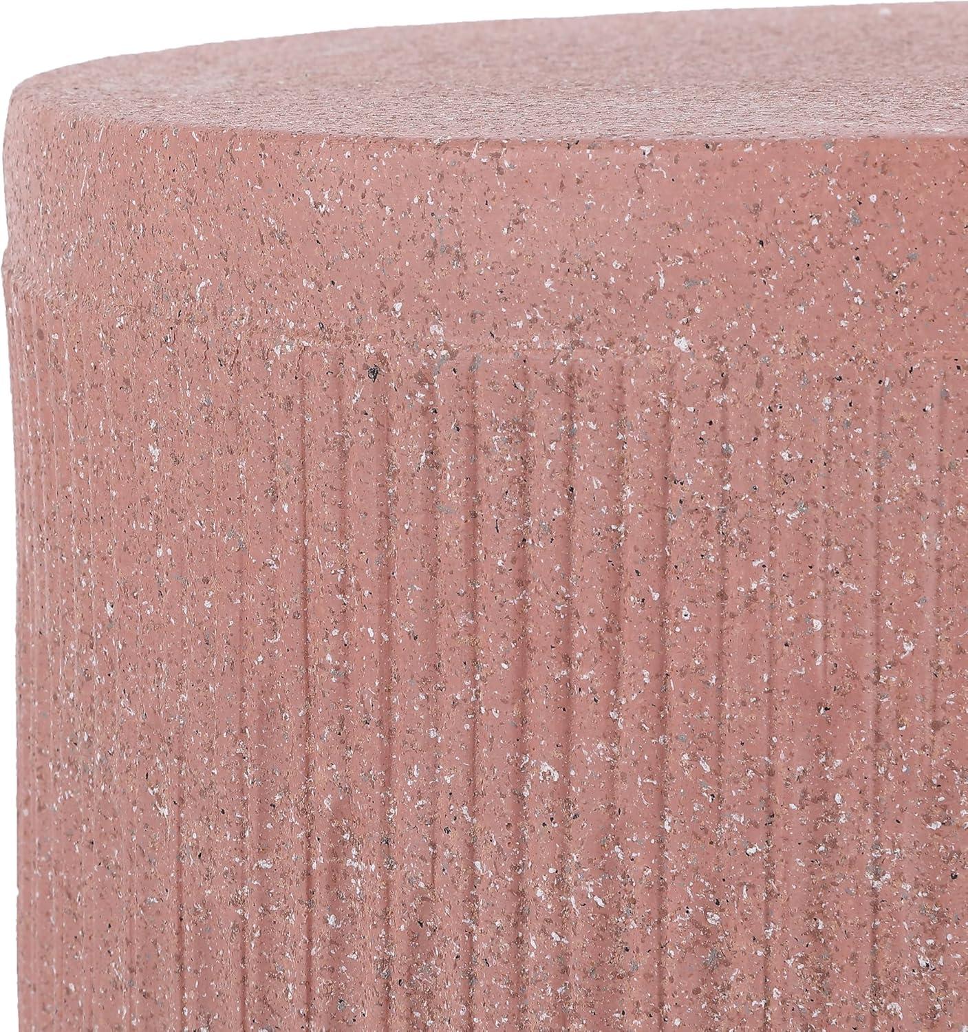 imageJONATHAN Y TBL1103B Kline 175quot MidCentury Modern Brutalist IndoorOutdoor Accent Table Art Deco Minimalist Contemporary Patio Garden Bathroom Living Room Pink Terrazzo FinishPink Terrazzo Finish