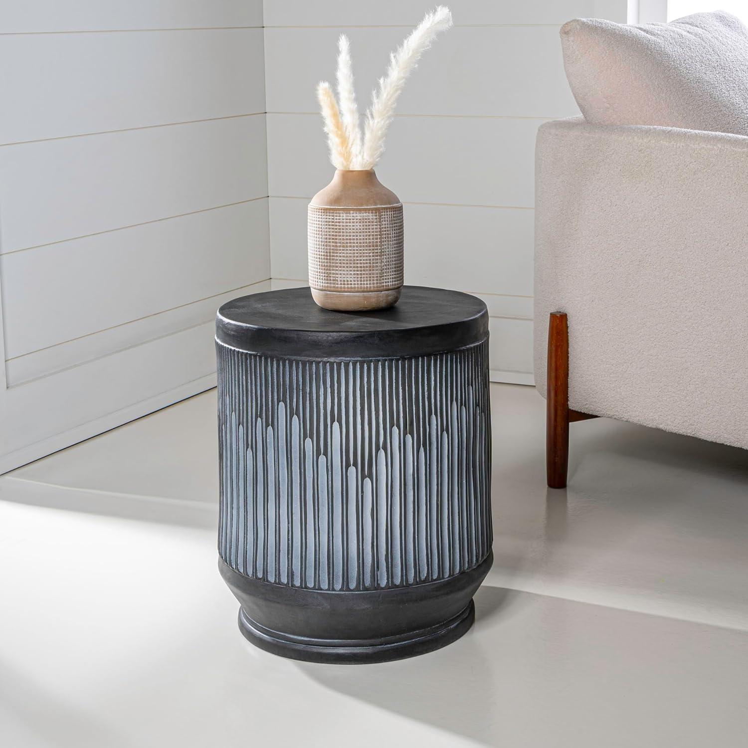 imageJONATHAN Y TBL1103B Kline 175quot MidCentury Modern Brutalist IndoorOutdoor Accent Table Art Deco Minimalist Contemporary Patio Garden Bathroom Living Room Pink Terrazzo FinishWash Black