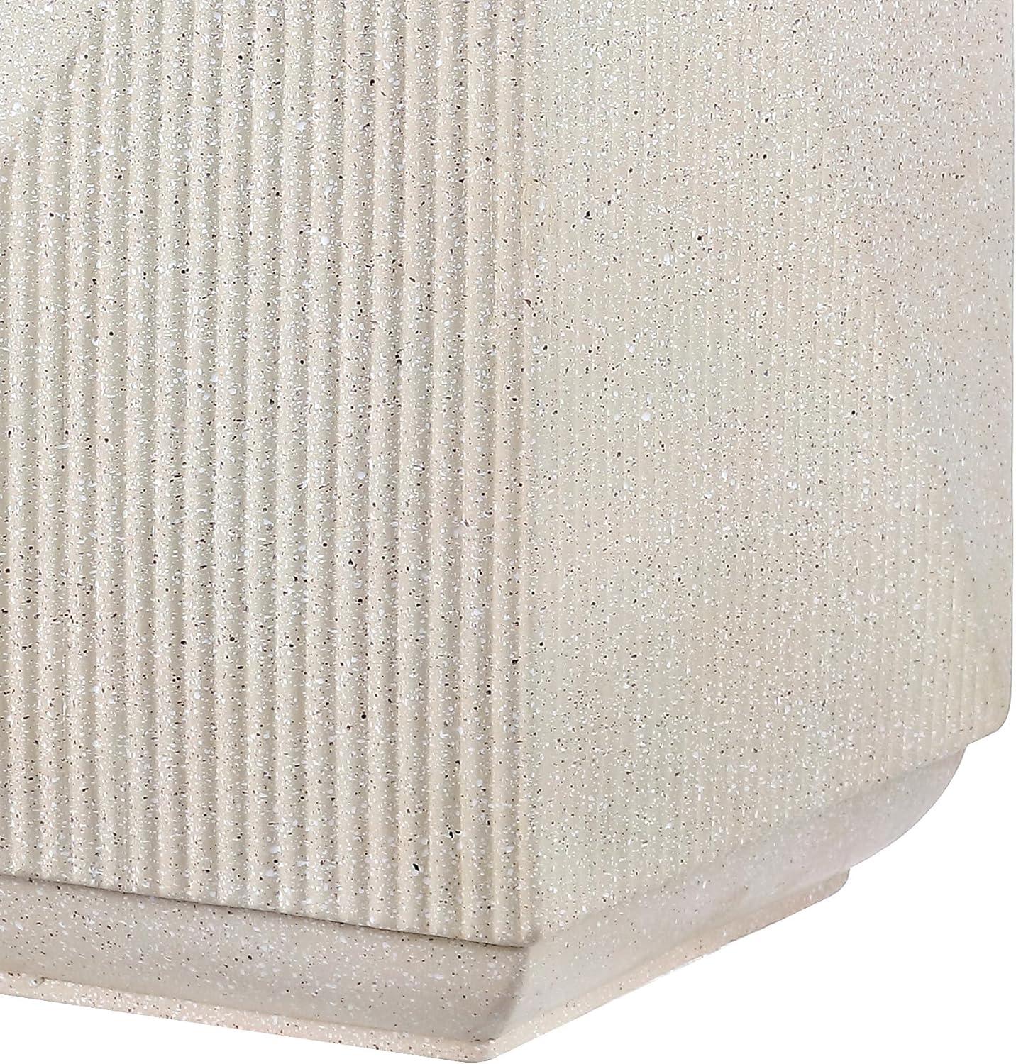 imageJONATHAN Y TBL1104C Adrian 2075quot Contemporary Minimalist Square IndoorOutdoor Accent Table Modern MidCentury Art Deco Contemporary Patio Garden Bathroom Living Room Pink Terrazzo FinishCream Terrazzo Finish