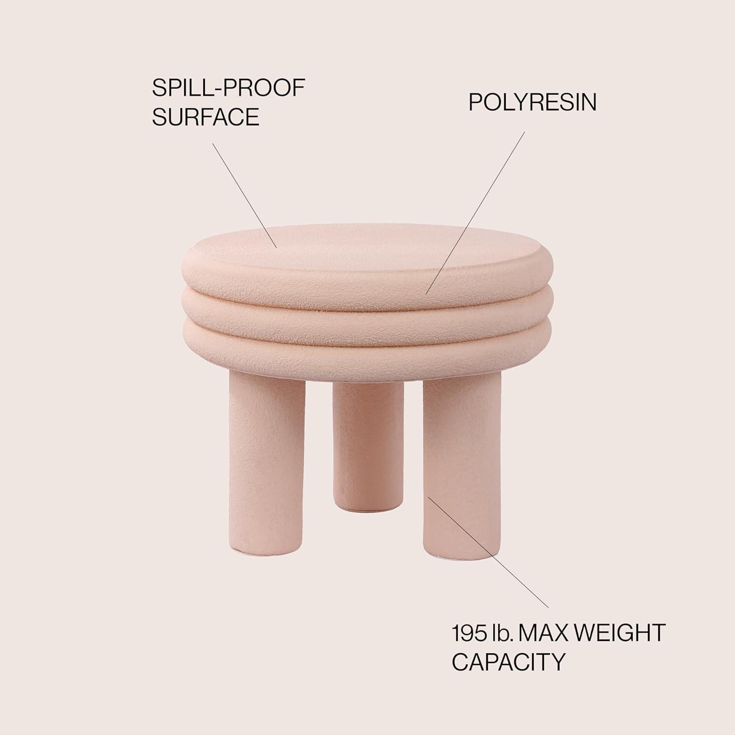 imageJONATHAN Y TBL1106A Rashida 1775quot Contemporary Minimalist Curvy High IndoorOutdoor Accent Table Contemporary Modern MidCentury Art Deco Patio Garden Bathroom Living Room Gray FrostedPink Frosted