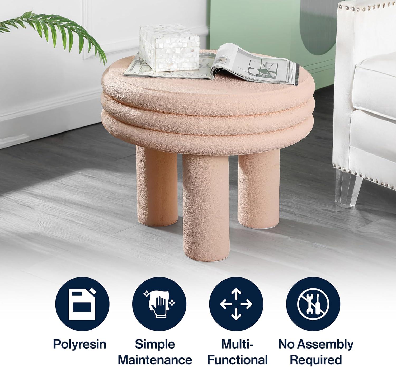 imageJONATHAN Y TBL1106A Rashida 1775quot Contemporary Minimalist Curvy High IndoorOutdoor Accent Table Contemporary Modern MidCentury Art Deco Patio Garden Bathroom Living Room Gray FrostedPink Frosted