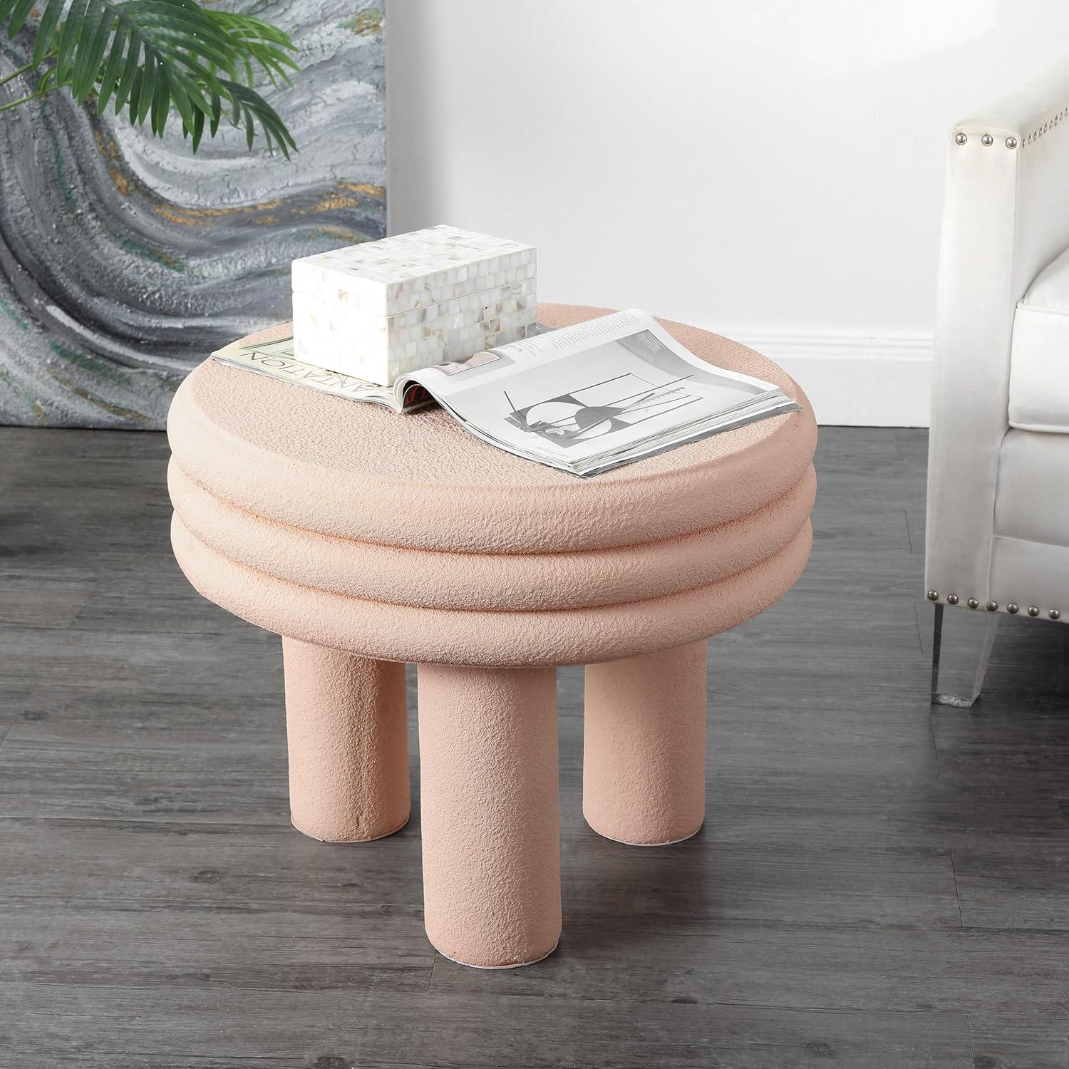 imageJONATHAN Y TBL1106A Rashida 1775quot Contemporary Minimalist Curvy High IndoorOutdoor Accent Table Contemporary Modern MidCentury Art Deco Patio Garden Bathroom Living Room Gray FrostedPink Frosted