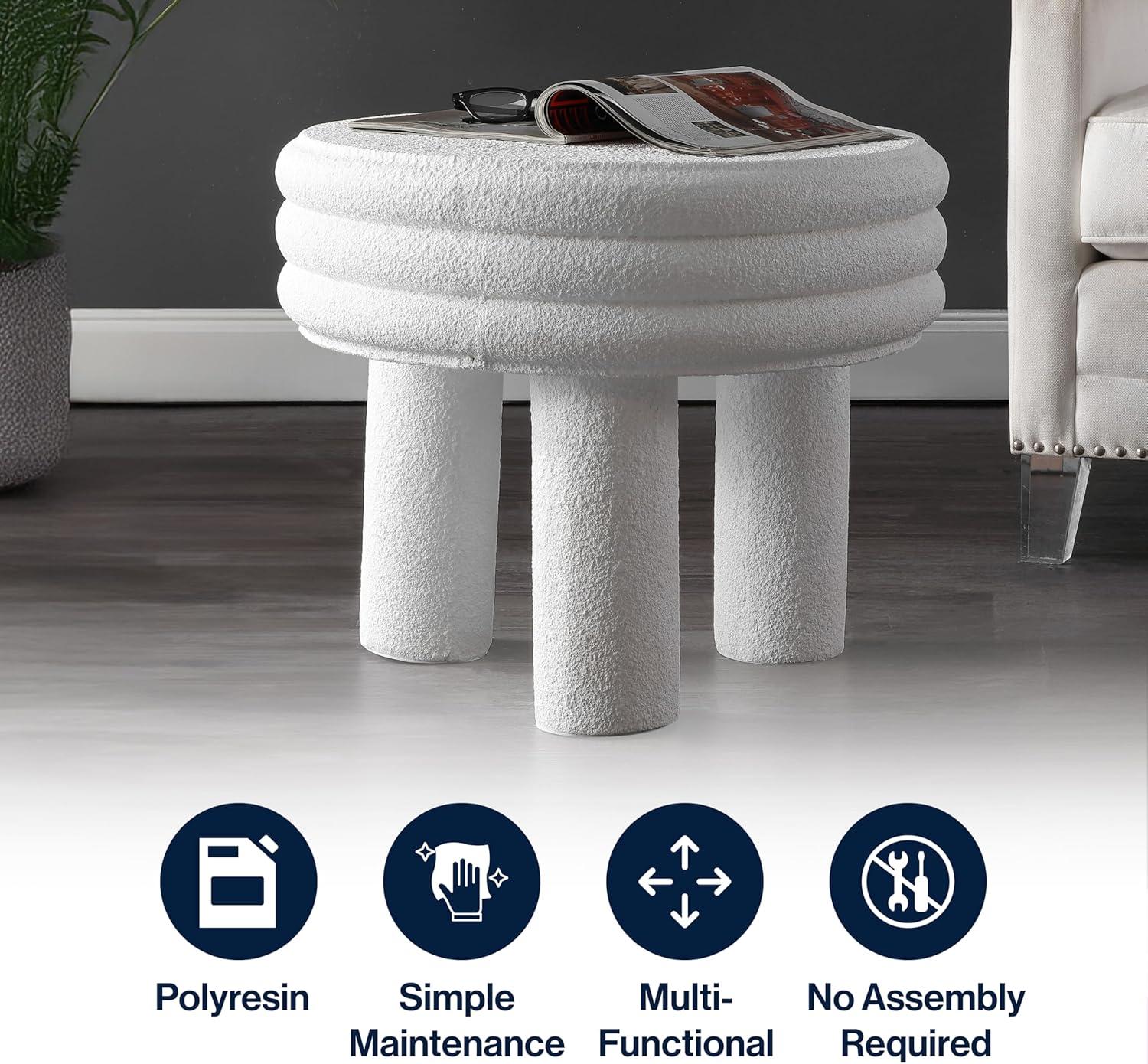 imageJONATHAN Y TBL1106A Rashida 1775quot Contemporary Minimalist Curvy High IndoorOutdoor Accent Table Contemporary Modern MidCentury Art Deco Patio Garden Bathroom Living Room Gray FrostedWhite Frosted