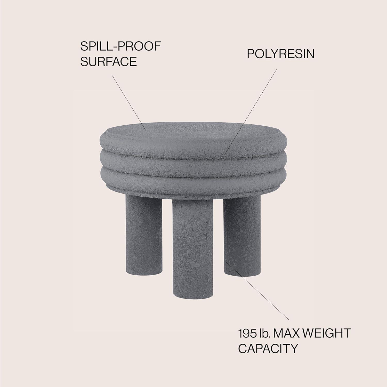 imageJONATHAN Y TBL1106A Rashida 1775quot Contemporary Minimalist Curvy High IndoorOutdoor Accent Table Contemporary Modern MidCentury Art Deco Patio Garden Bathroom Living Room Gray FrostedGray Frosted