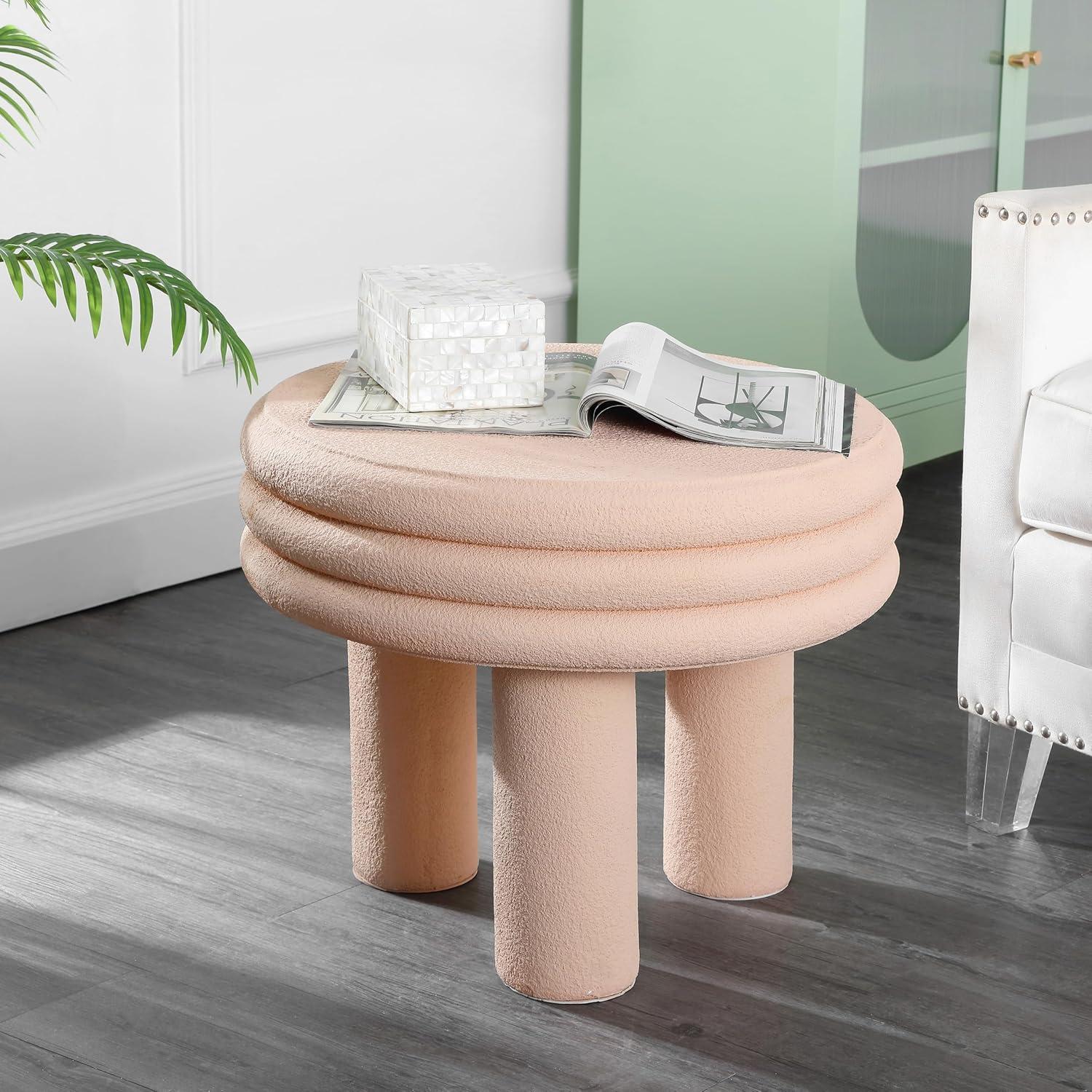 imageJONATHAN Y TBL1106A Rashida 1775quot Contemporary Minimalist Curvy High IndoorOutdoor Accent Table Contemporary Modern MidCentury Art Deco Patio Garden Bathroom Living Room Gray FrostedPink Frosted