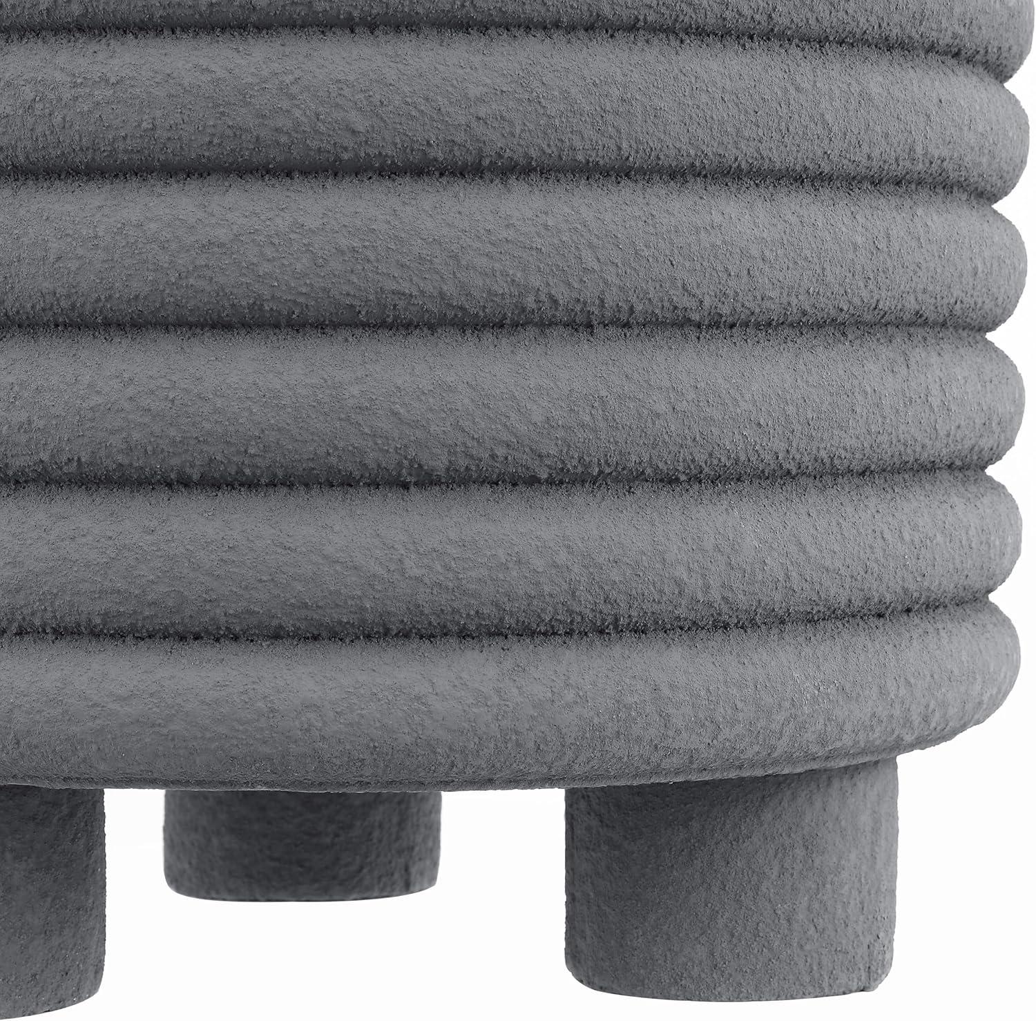 imageJONATHAN Y TBL1107B Evans 18quot Minimalist Modern 3Legged Drum IndoorOutdoor Accent Table Contemporary MidCentury Art DecoBohemian Patio Garden Bathroom Living Room White FrostedGray Frosted