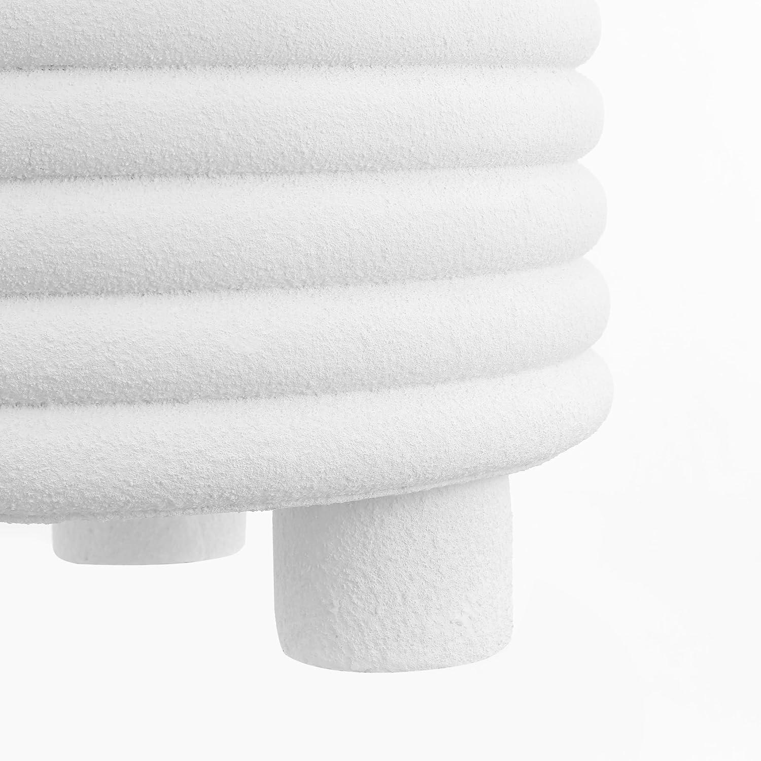 imageJONATHAN Y TBL1107B Evans 18quot Minimalist Modern 3Legged Drum IndoorOutdoor Accent Table Contemporary MidCentury Art DecoBohemian Patio Garden Bathroom Living Room White FrostedWhite Frosted