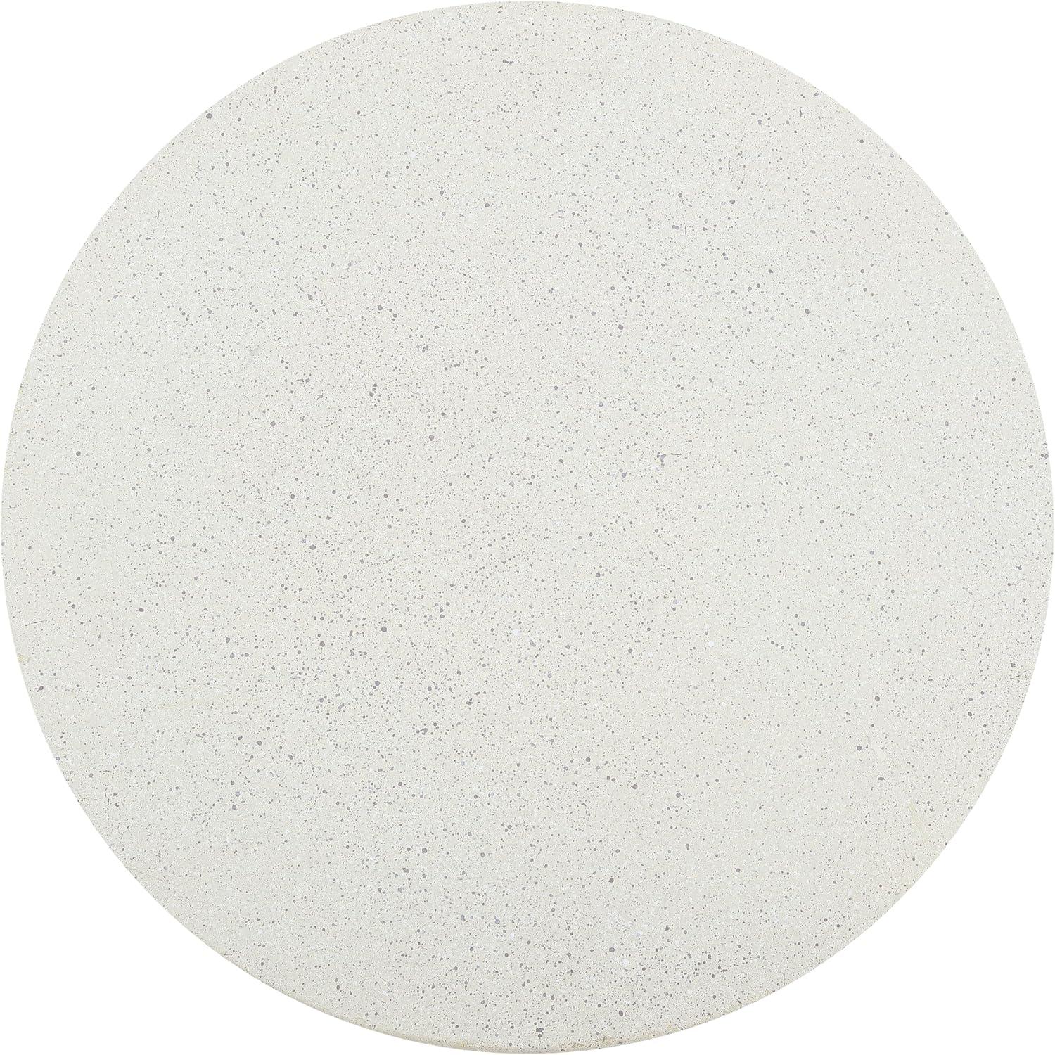 imageJONATHAN Y TBL1108A Hollie 18quot Minimalist Modern Drum IndoorOutdoor Accent Table Pedestal Contemporary MidCentury Art Deco Bohemian Patio Garden Room Bathroom Living Room White FrostedCream Terrazzo Finish