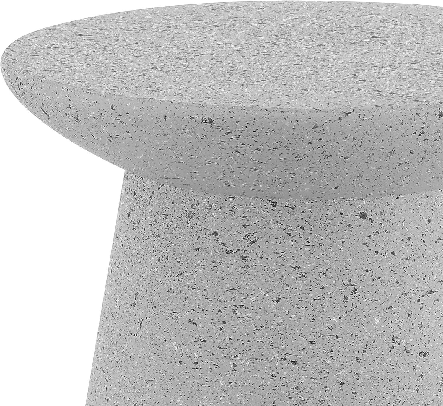 imageJONATHAN Y TBL1108A Hollie 18quot Minimalist Modern Drum IndoorOutdoor Accent Table Pedestal Contemporary MidCentury Art Deco Bohemian Patio Garden Room Bathroom Living Room White FrostedGray Terrazzo Finish