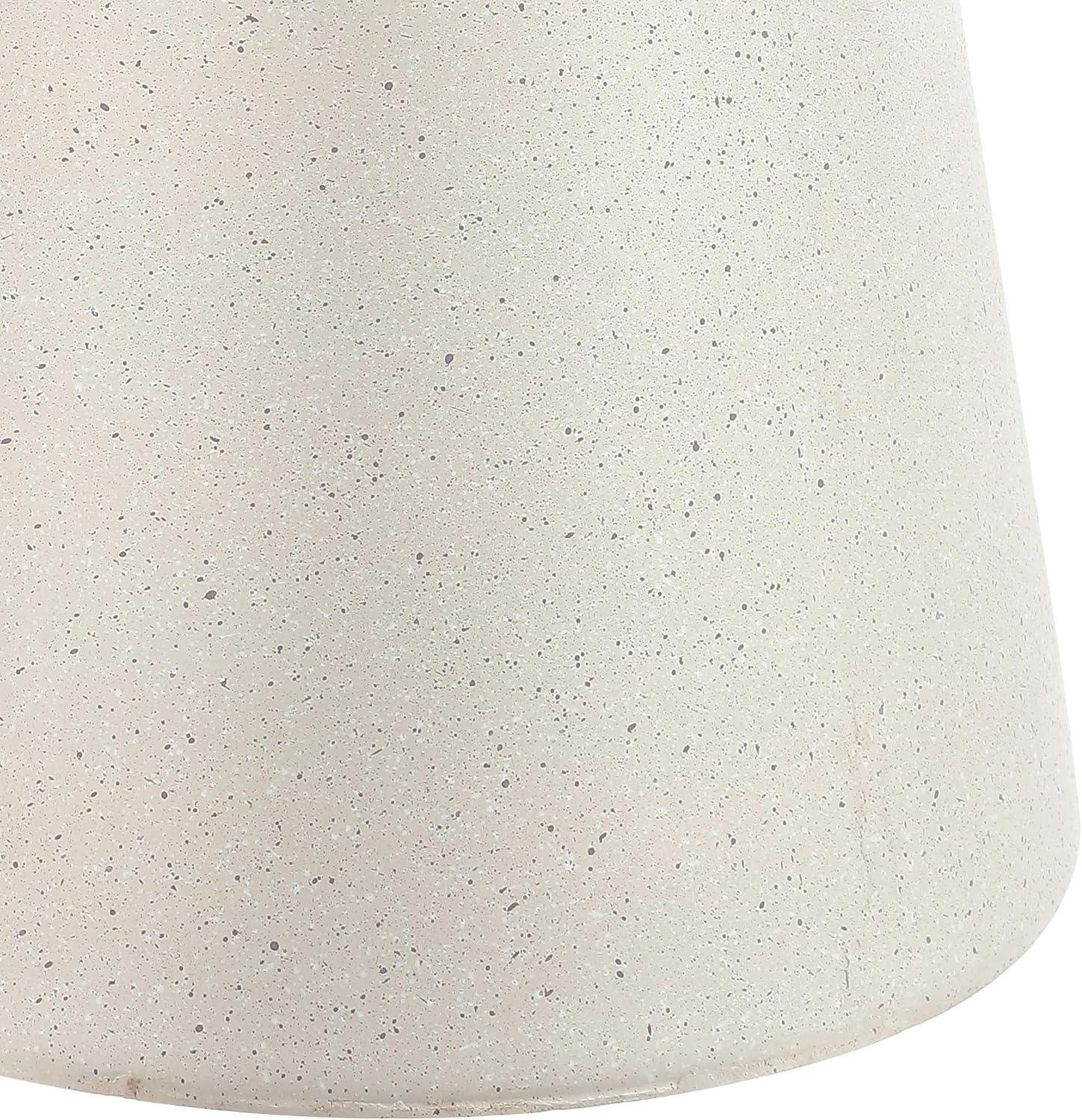 imageJONATHAN Y TBL1108A Hollie 18quot Minimalist Modern Drum IndoorOutdoor Accent Table Pedestal Contemporary MidCentury Art Deco Bohemian Patio Garden Room Bathroom Living Room White FrostedCream Terrazzo Finish