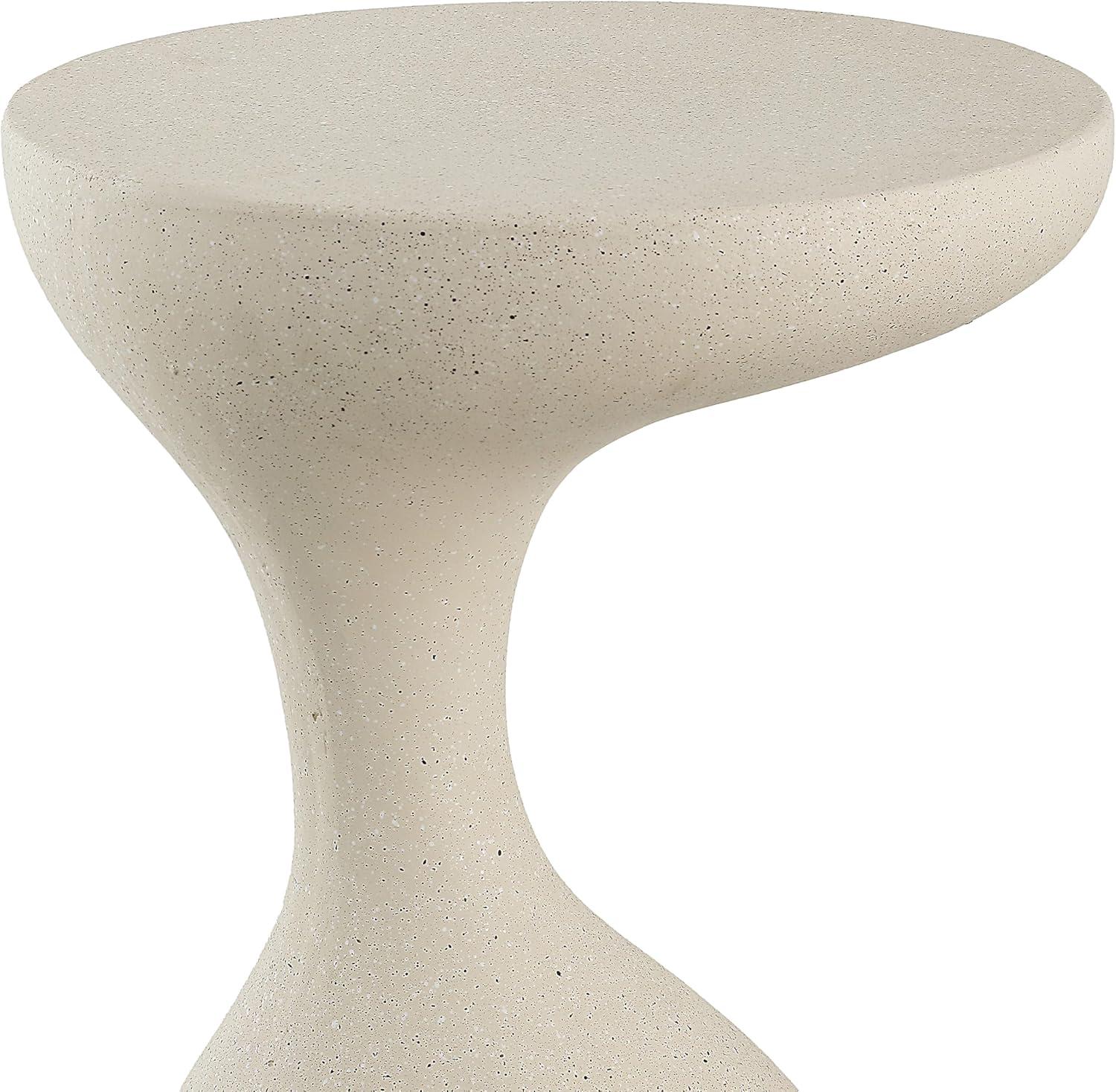 imageJONATHAN Y TBL1110C Boracay 1975quot Modern Minimalist IndoorOutdoor Resin Drink Table Pedestal Contemporary MidCentury Art Deco Bohemian Patio Garden Room Bathroom Living Room Frosted WhiteCream Terrazzo