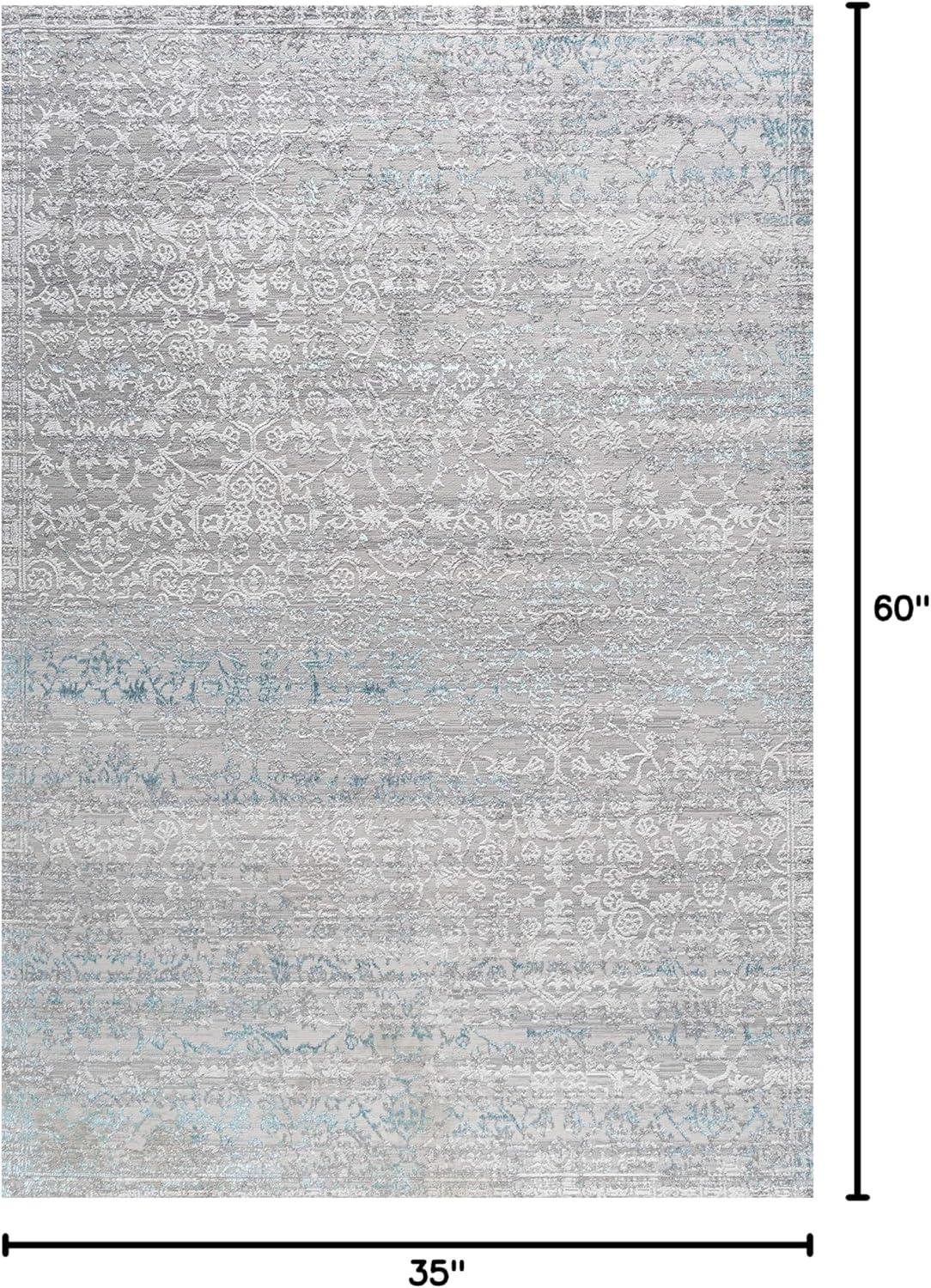 imageJONATHAN Y Tidal Strie GrayTurquoise Indoor Area Rug 8X10 ft Modern for Living Room Bedroom Kitchen Office EasyCleaning High Traffic PetFriendly NonShedding SOR202A8GrayTurquoise