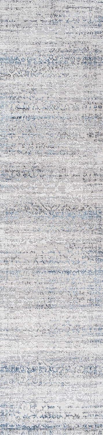 imageJONATHAN Y Tidal Strie GrayTurquoise Indoor Area Rug 8X10 ft Modern for Living Room Bedroom Kitchen Office EasyCleaning High Traffic PetFriendly NonShedding SOR202A8GrayBlue