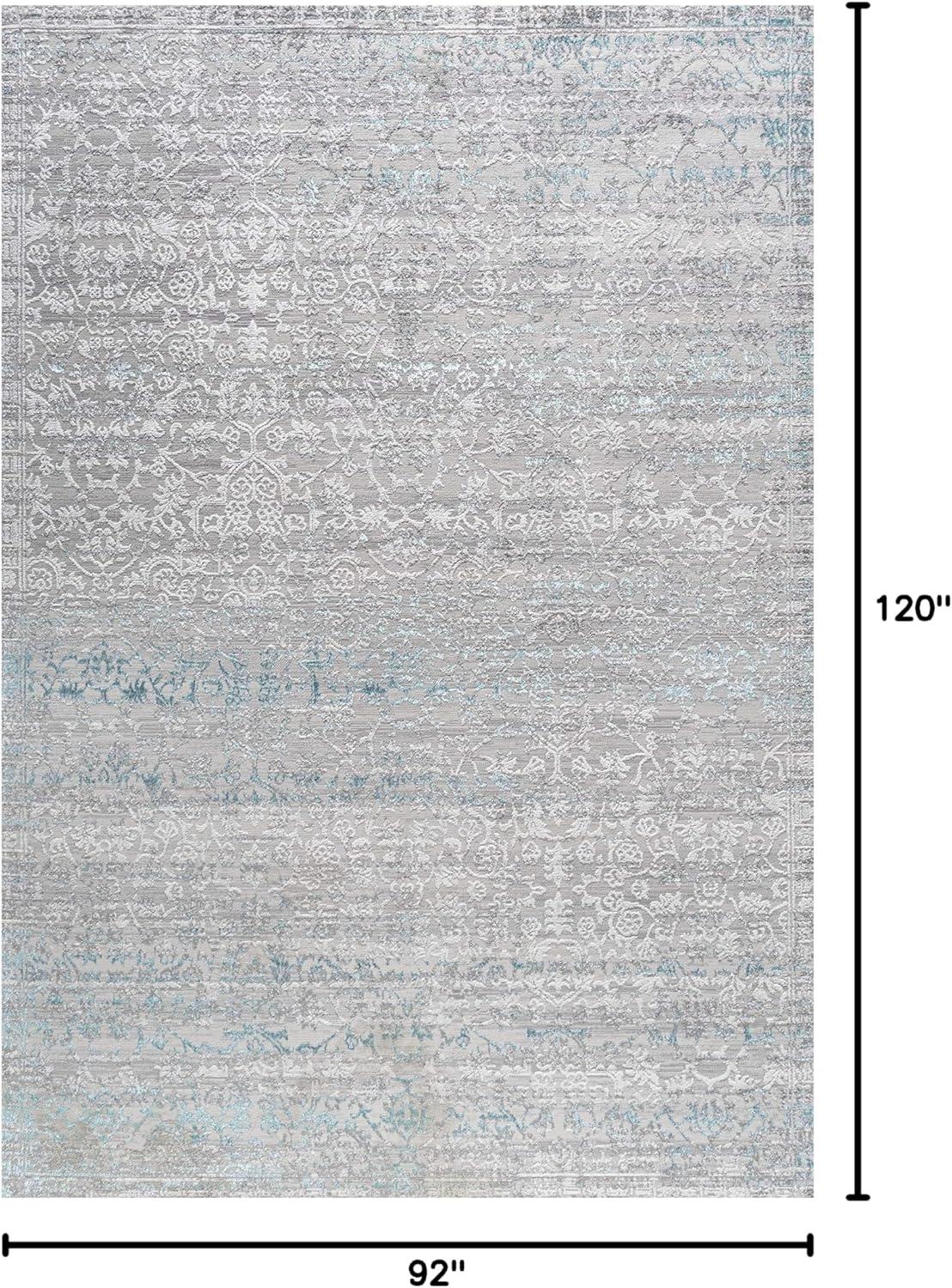 imageJONATHAN Y Tidal Strie GrayTurquoise Indoor Area Rug 8X10 ft Modern for Living Room Bedroom Kitchen Office EasyCleaning High Traffic PetFriendly NonShedding SOR202A8GrayTurquoise