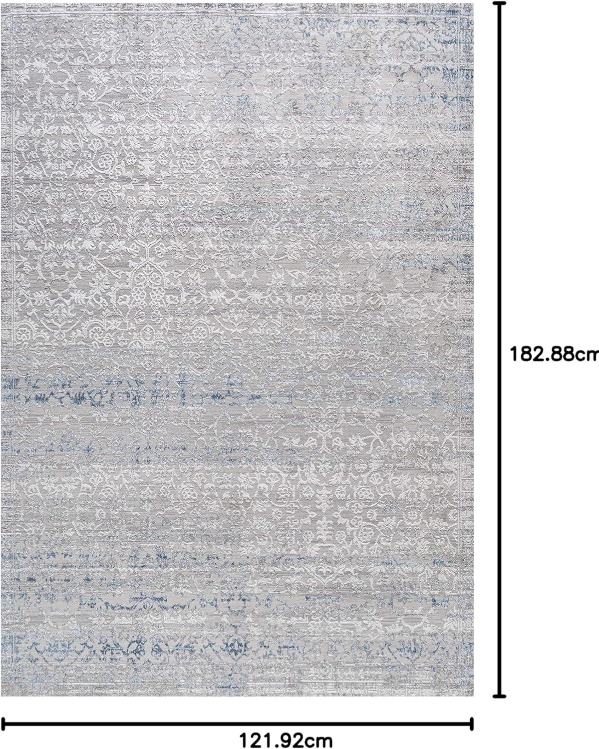 imageJONATHAN Y Tidal Strie GrayTurquoise Indoor Area Rug 8X10 ft Modern for Living Room Bedroom Kitchen Office EasyCleaning High Traffic PetFriendly NonShedding SOR202A8GrayBlue