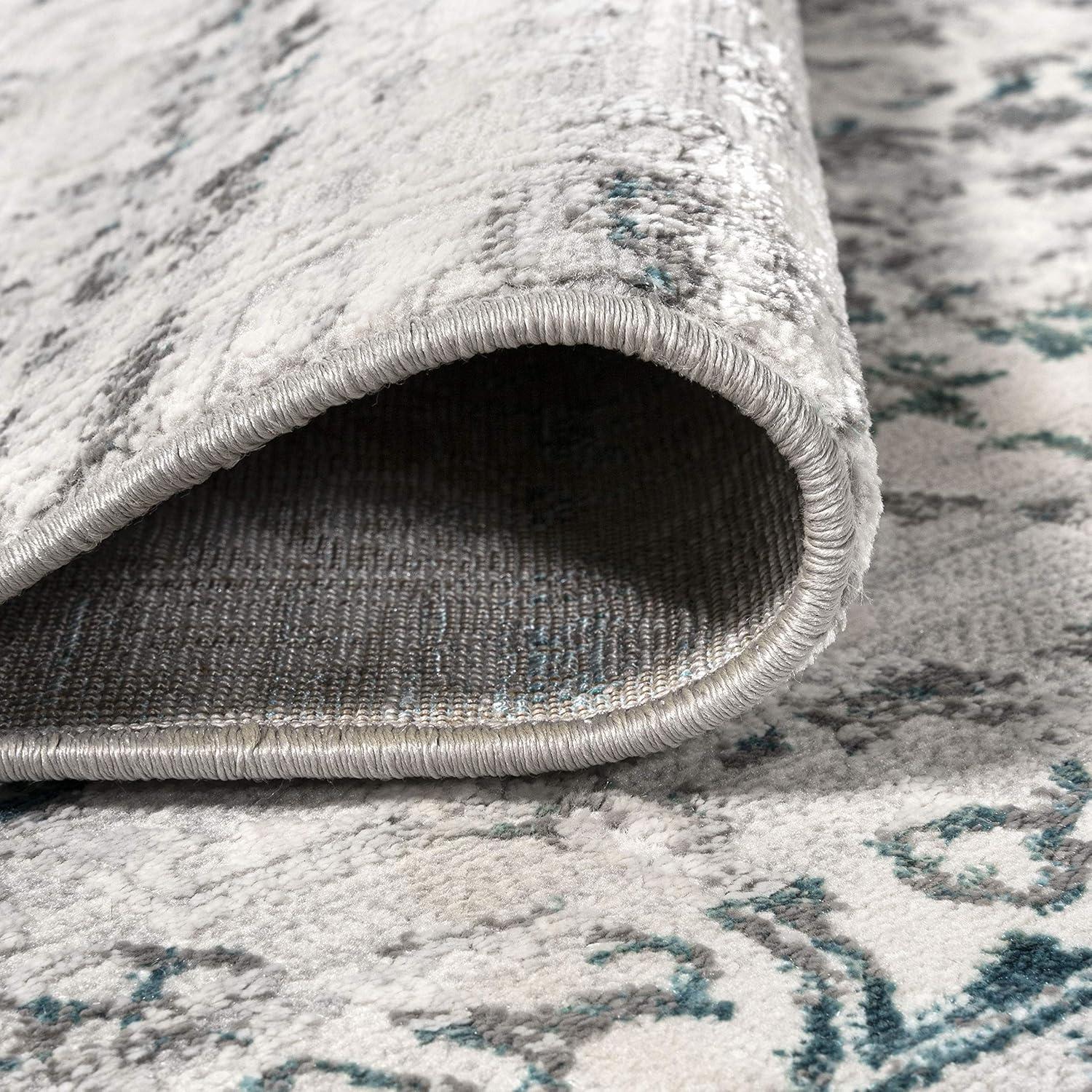 imageJONATHAN Y Tidal Strie GrayTurquoise Indoor Area Rug 8X10 ft Modern for Living Room Bedroom Kitchen Office EasyCleaning High Traffic PetFriendly NonShedding SOR202A8GrayTurquoise