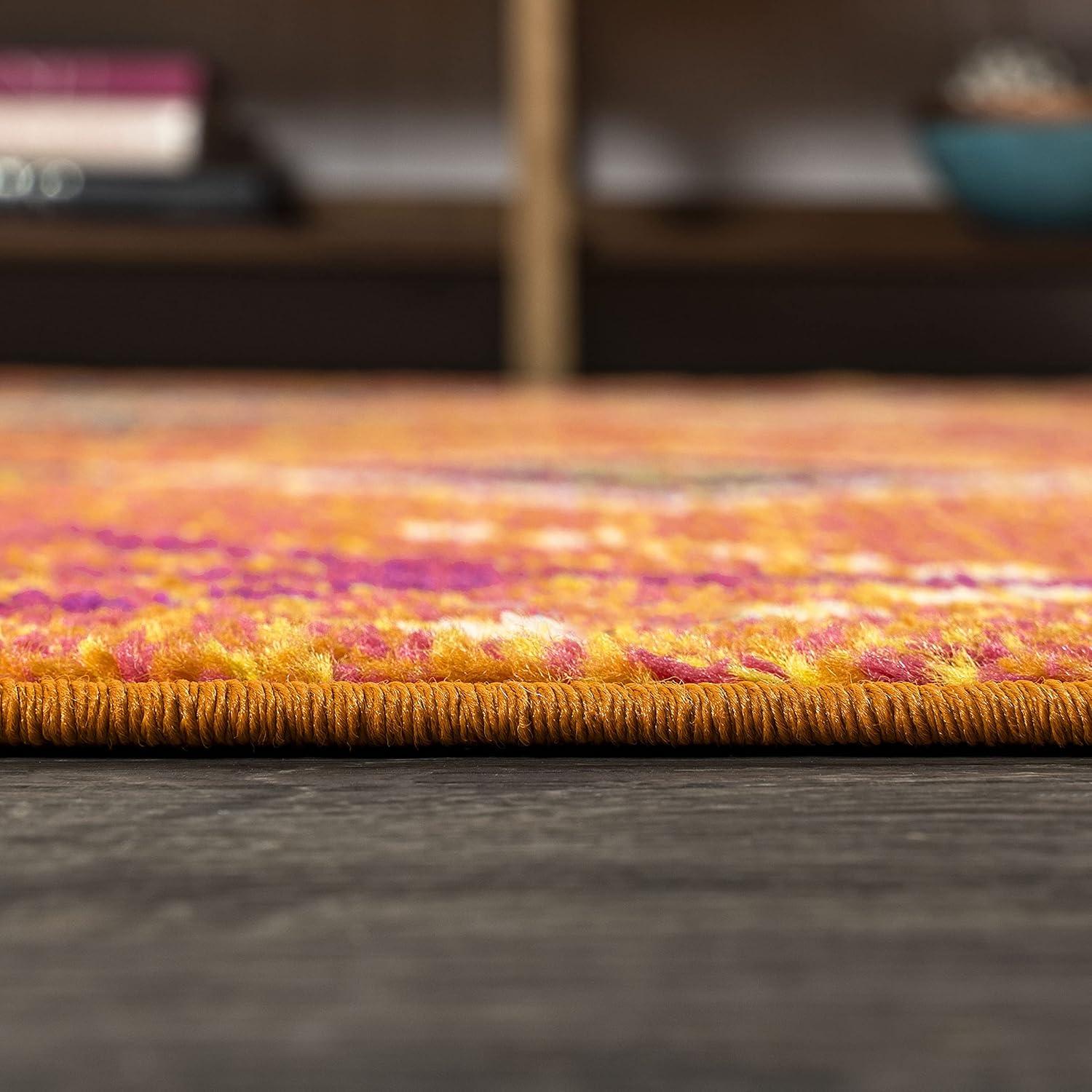 imageJONATHAN Y Tribal Love Geometric Dark BlueMulti Indoor Area Rug 8x10 Bohemian Casual EasyCleaning for Living Room Bedroom Kitchen Pet Friendly NonShedding MOH105A8Orange multi