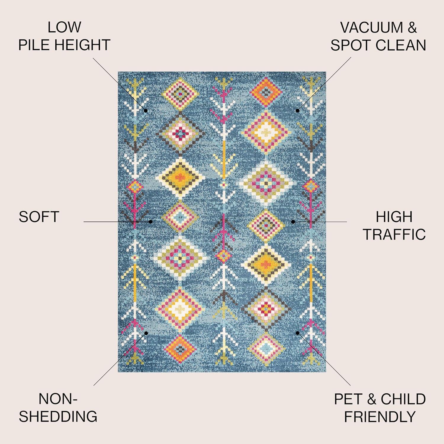 imageJONATHAN Y Tribal Love Geometric Dark BlueMulti Indoor Area Rug 8x10 Bohemian Casual EasyCleaning for Living Room Bedroom Kitchen Pet Friendly NonShedding MOH105A8Dark Blue multi