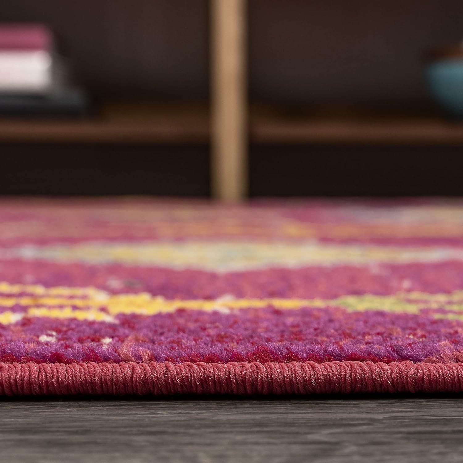 imageJONATHAN Y Tribal Love Geometric Dark BlueMulti Indoor Area Rug 8x10 Bohemian Casual EasyCleaning for Living Room Bedroom Kitchen Pet Friendly NonShedding MOH105A8Pink multi