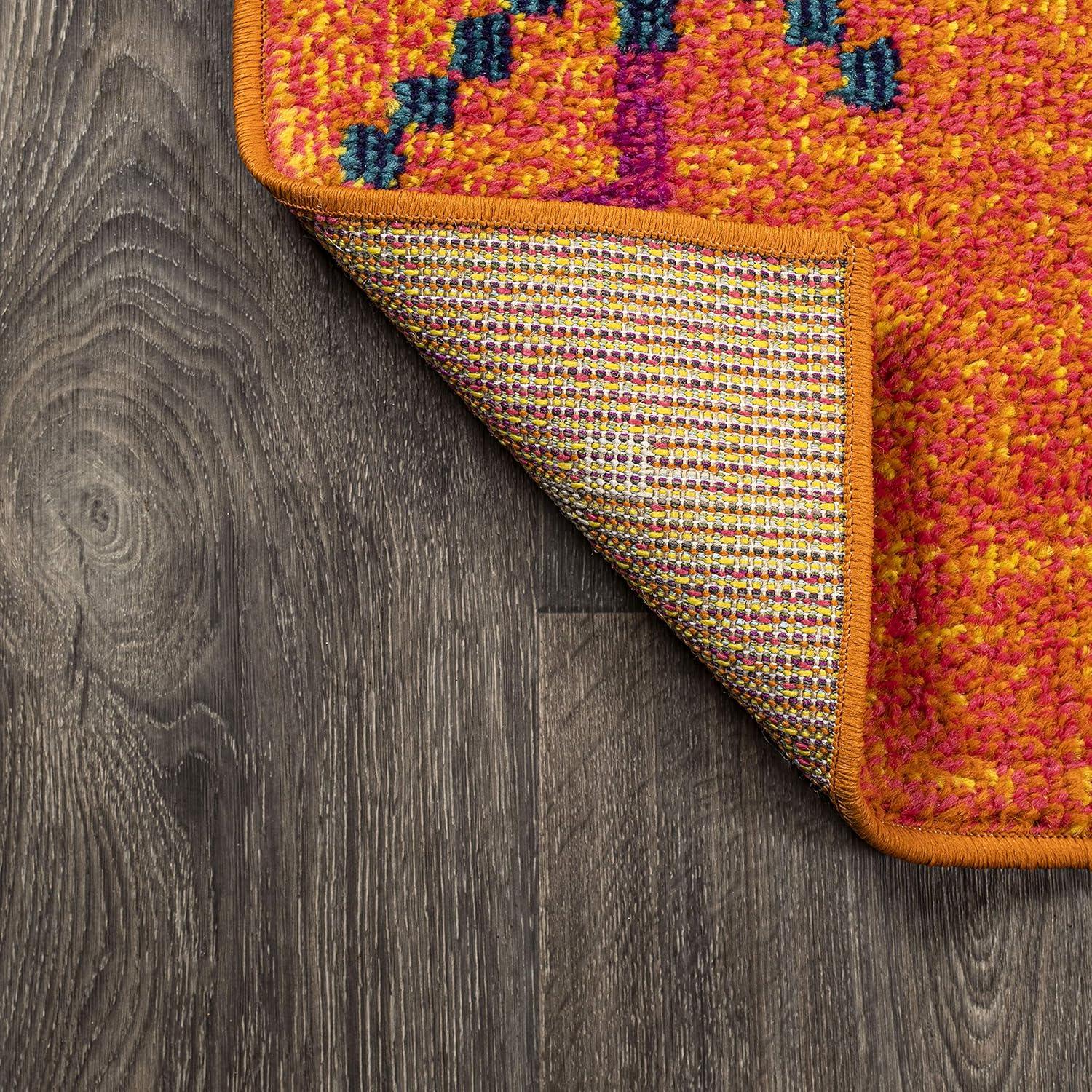 imageJONATHAN Y Tribal Love Geometric Dark BlueMulti Indoor Area Rug 8x10 Bohemian Casual EasyCleaning for Living Room Bedroom Kitchen Pet Friendly NonShedding MOH105A8Orange multi