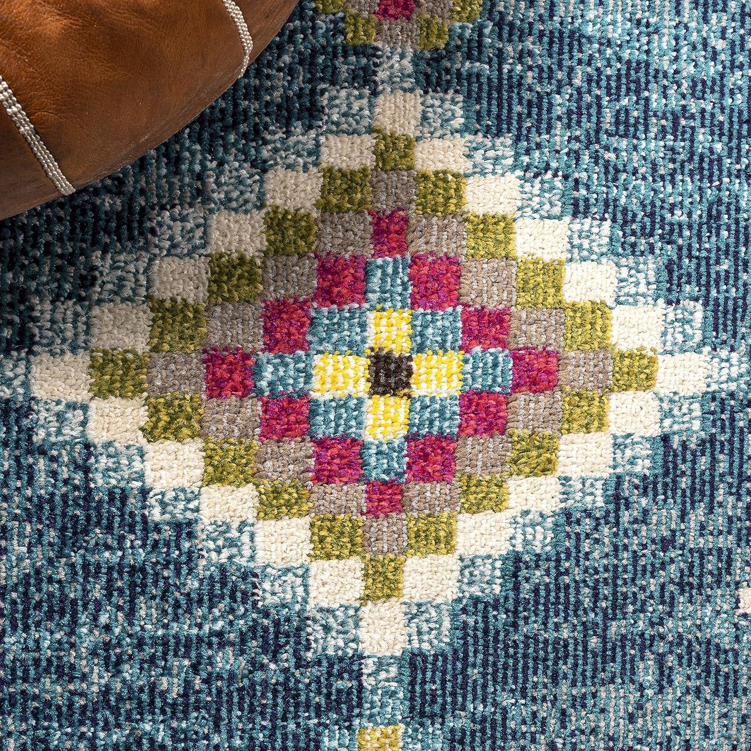 imageJONATHAN Y Tribal Love Geometric Dark BlueMulti Indoor Area Rug 8x10 Bohemian Casual EasyCleaning for Living Room Bedroom Kitchen Pet Friendly NonShedding MOH105A8Dark Blue multi