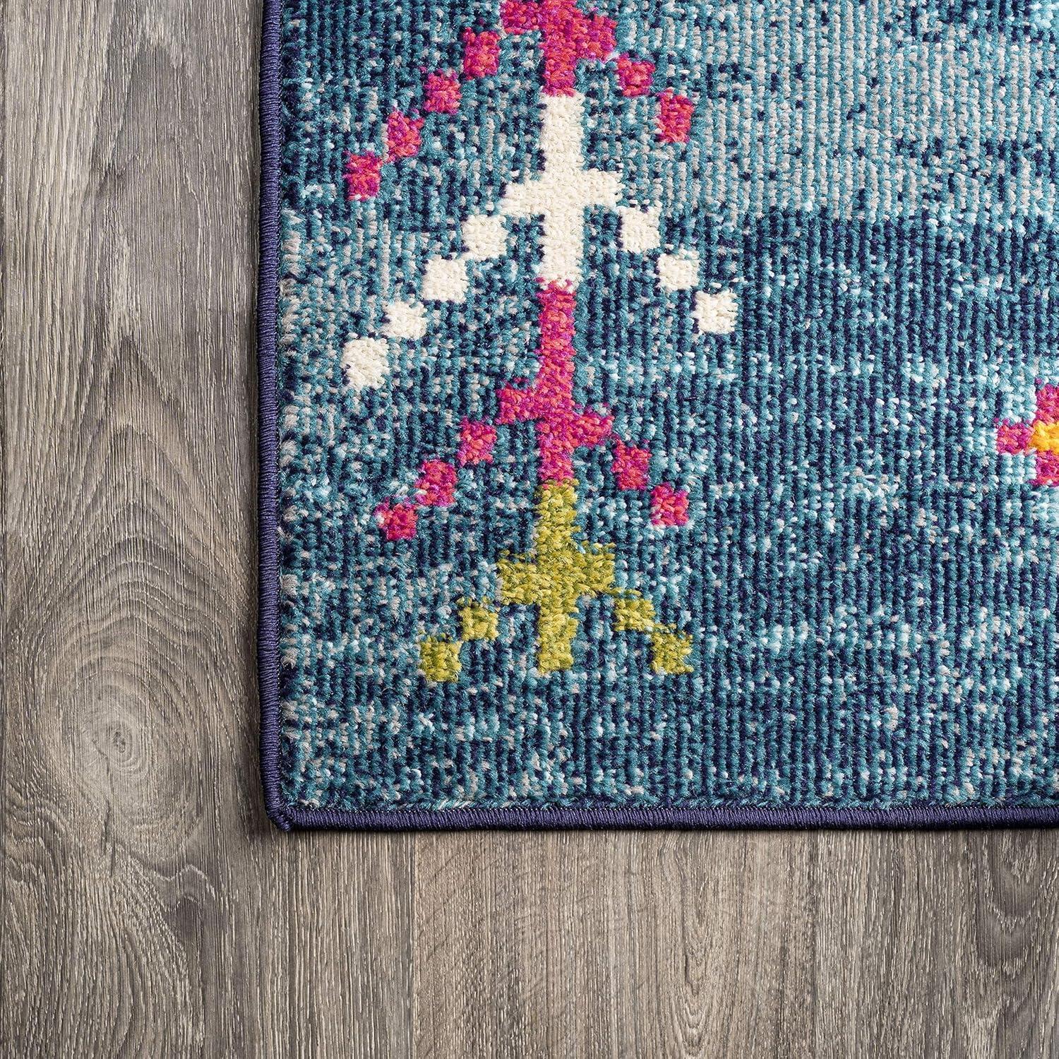 imageJONATHAN Y Tribal Love Geometric Dark BlueMulti Indoor Area Rug 8x10 Bohemian Casual EasyCleaning for Living Room Bedroom Kitchen Pet Friendly NonShedding MOH105A8Dark Blue multi