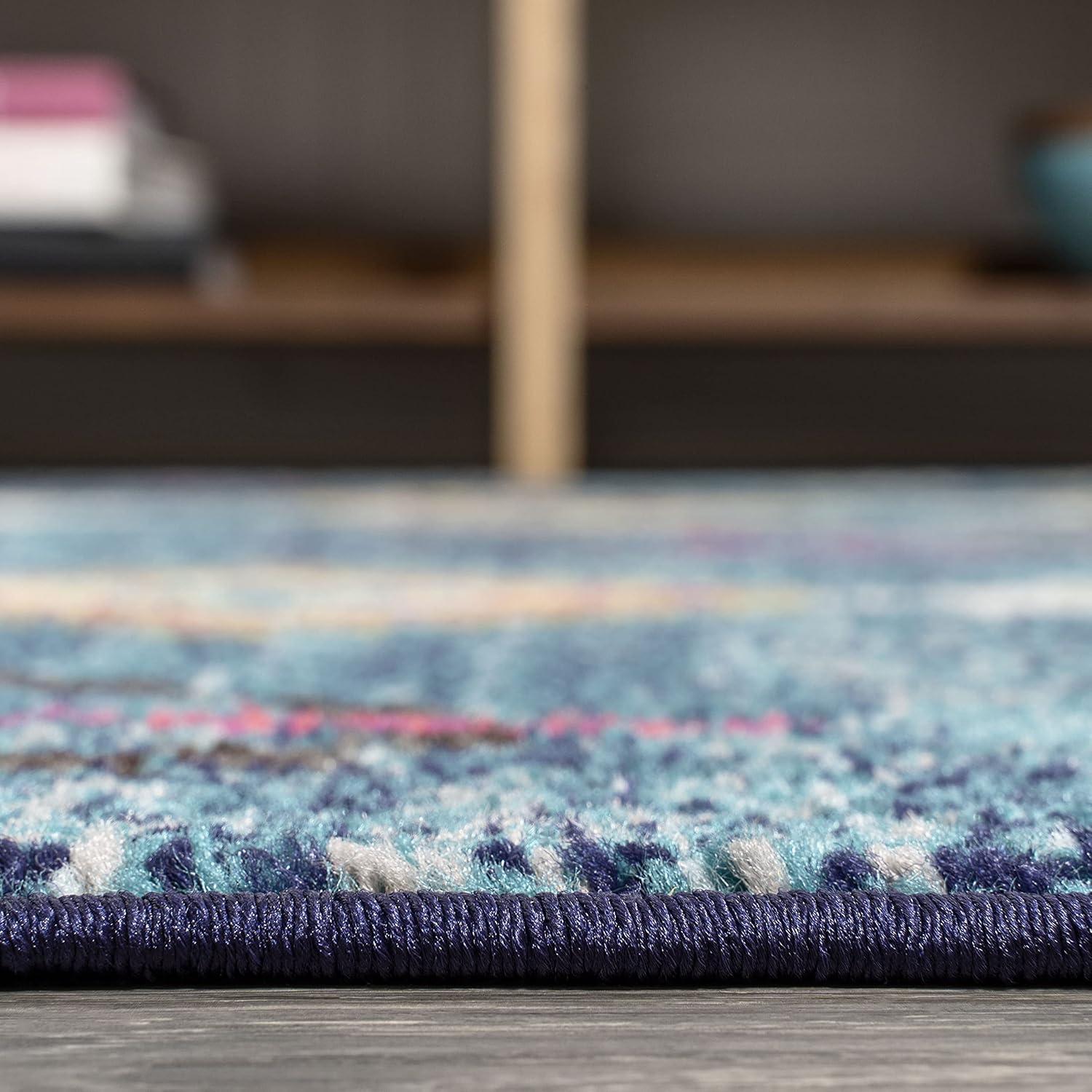 imageJONATHAN Y Tribal Love Geometric Dark BlueMulti Indoor Area Rug 8x10 Bohemian Casual EasyCleaning for Living Room Bedroom Kitchen Pet Friendly NonShedding MOH105A8Dark Blue multi