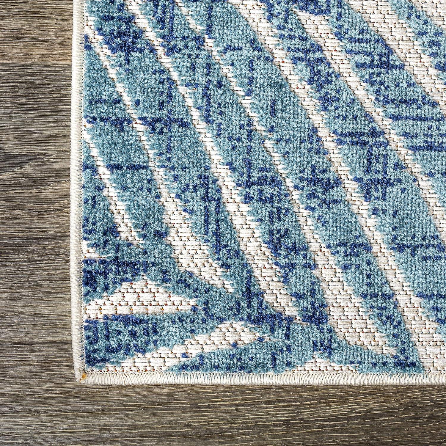 imageJONATHAN Y Tropics Palm Leaves Indoor Outdoor Area Rug 4X6 GrayBlue Boho for Backyard Patio Porch EasyCleaning High Traffic PetFriendly NonShedding AMC100A4CreamOrange