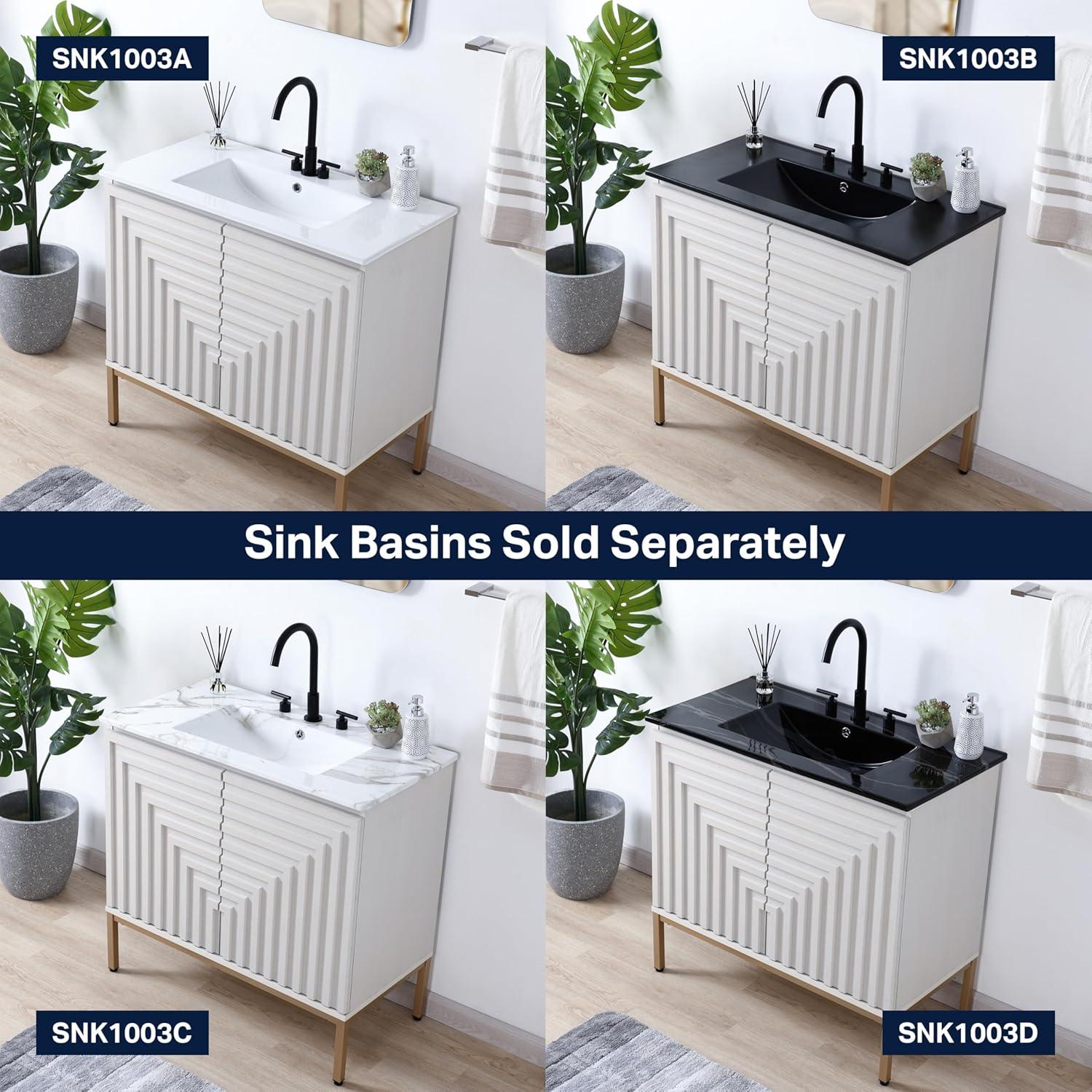 imageJONATHAN Y VAN1020A Rowan 30 in W x 18 in D x 33 in H Geometric Modern Transitional 2Shelf Bathroom Vanity Cabinet Only with Soft Closing Doors Sink Basin Not Included OakWhite