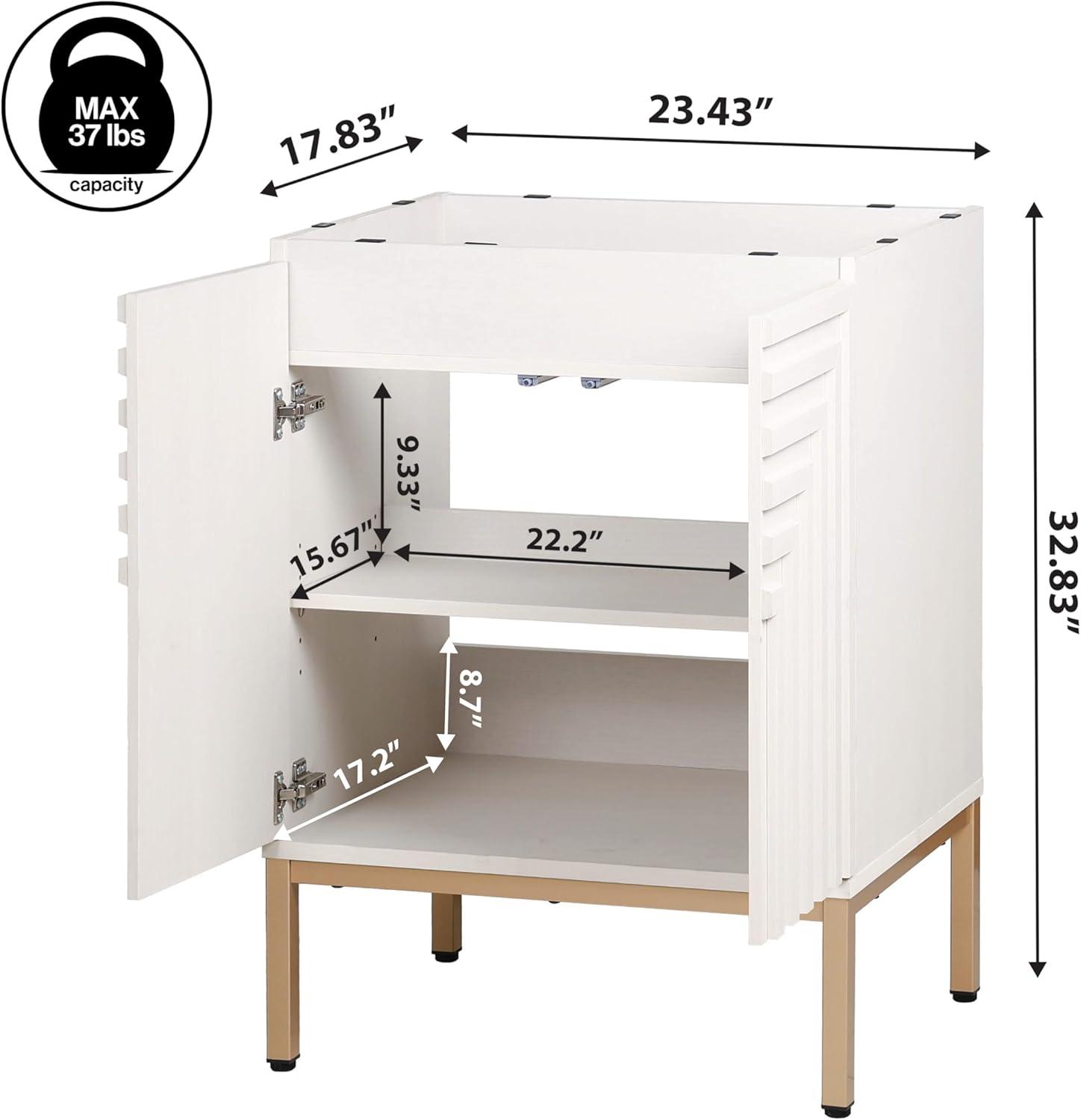 imageJONATHAN Y VAN1020A Rowan 30 in W x 18 in D x 33 in H Geometric Modern Transitional 2Shelf Bathroom Vanity Cabinet Only with Soft Closing Doors Sink Basin Not Included OakWhite