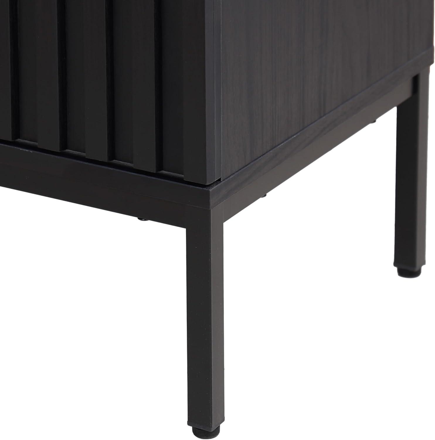 imageJONATHAN Y VAN1020A Rowan 30 in W x 18 in D x 33 in H Geometric Modern Transitional 2Shelf Bathroom Vanity Cabinet Only with Soft Closing Doors Sink Basin Not Included OakBlack