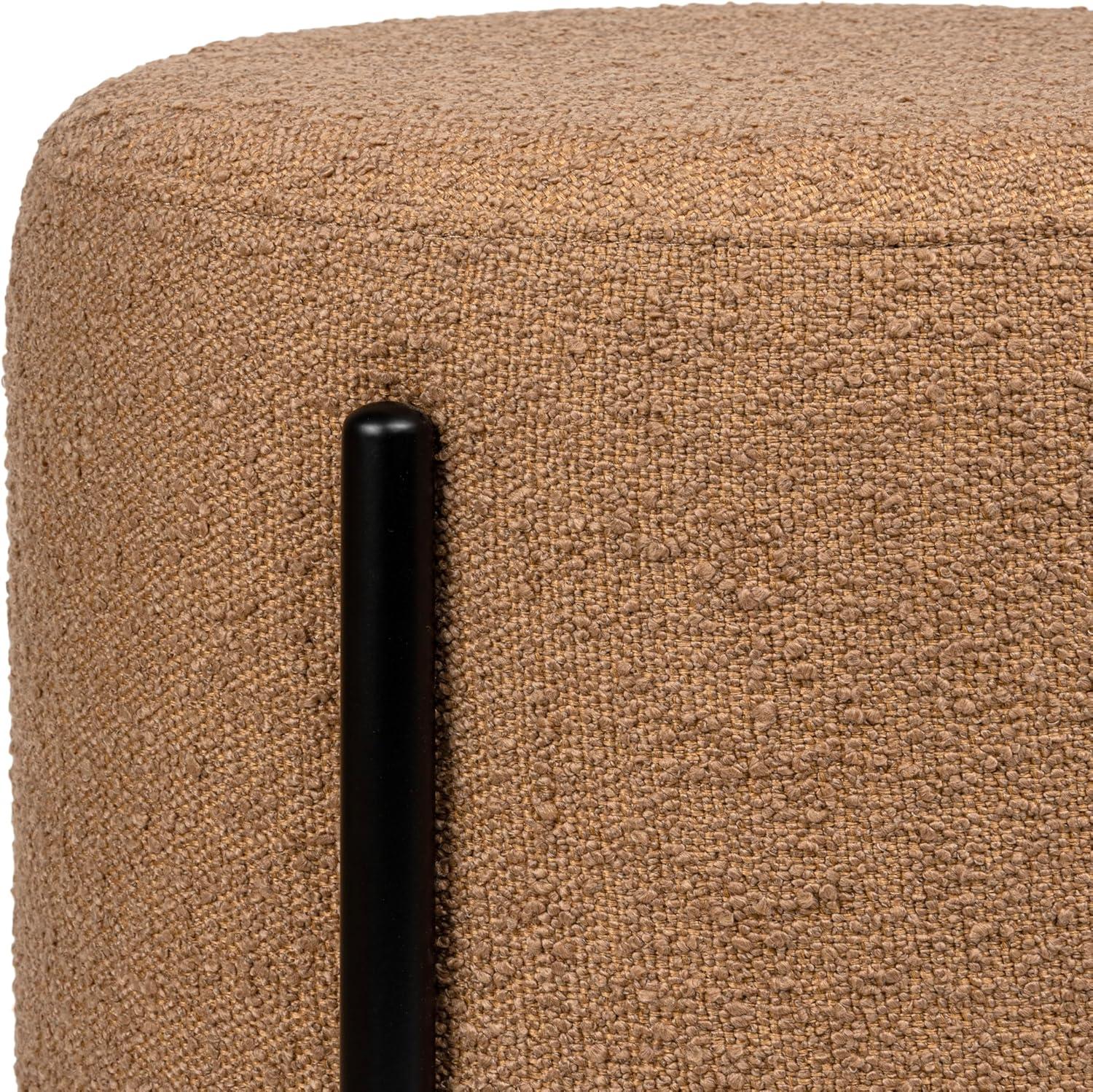 imageJONATHAN Y VSL2000C Silvia 185quot Modern Minimalist Round Backless MetalBoucl Cushioned Vanity Stool for Home Vanity Makeup Living Room Bedroom BrownBlackBrown