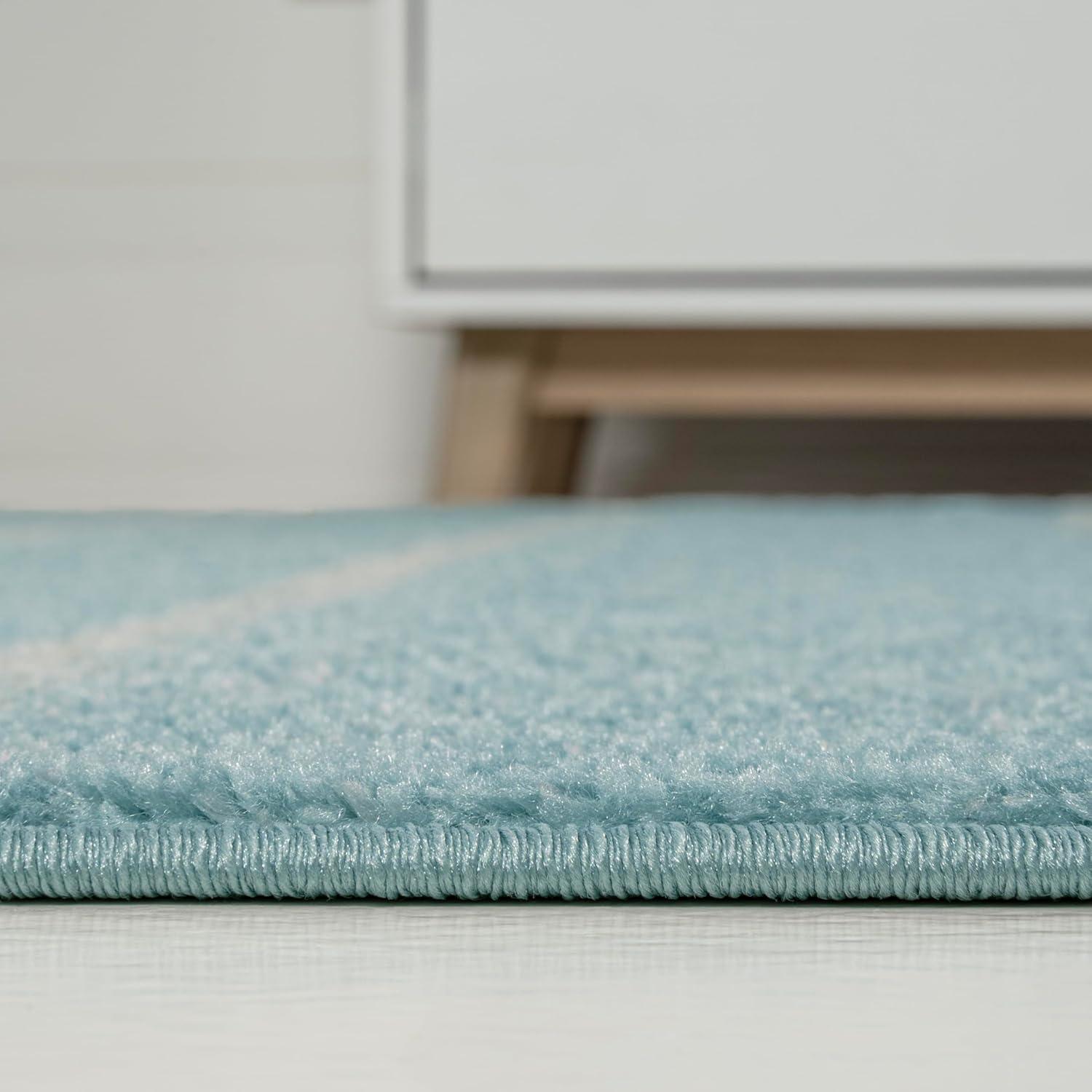 imageJONATHAN Y Williamsburg Minimalist Stripe CreamGray Indoor Area Rug 8x10 Contemporary Modern EasyCleaning for Living Room Bedroom Kitchen Pet Friendly NonShedding MOH201A8TurquoiseCream