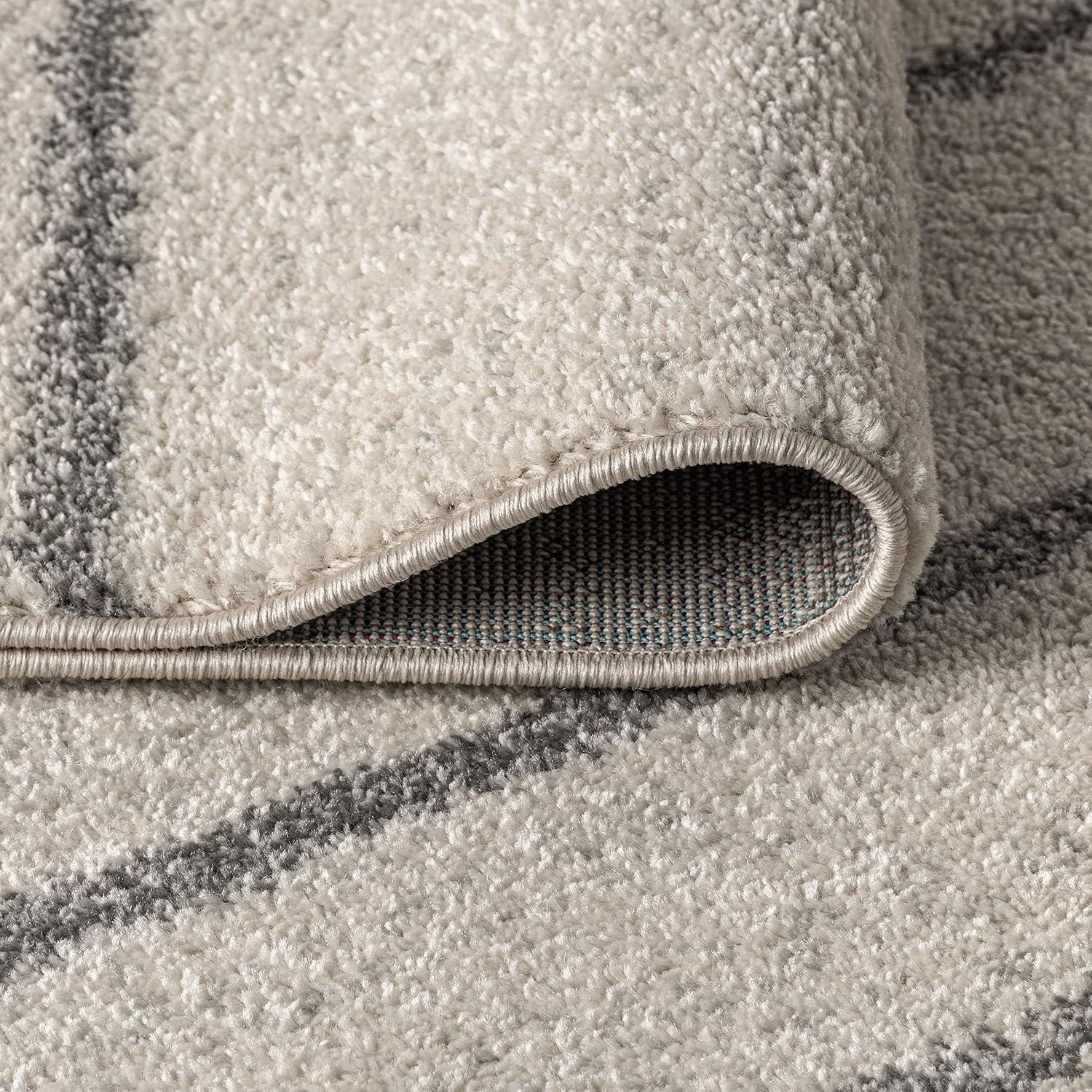 imageJONATHAN Y Williamsburg Minimalist Stripe CreamGray Indoor Area Rug 8x10 Contemporary Modern EasyCleaning for Living Room Bedroom Kitchen Pet Friendly NonShedding MOH201A8CreamGray