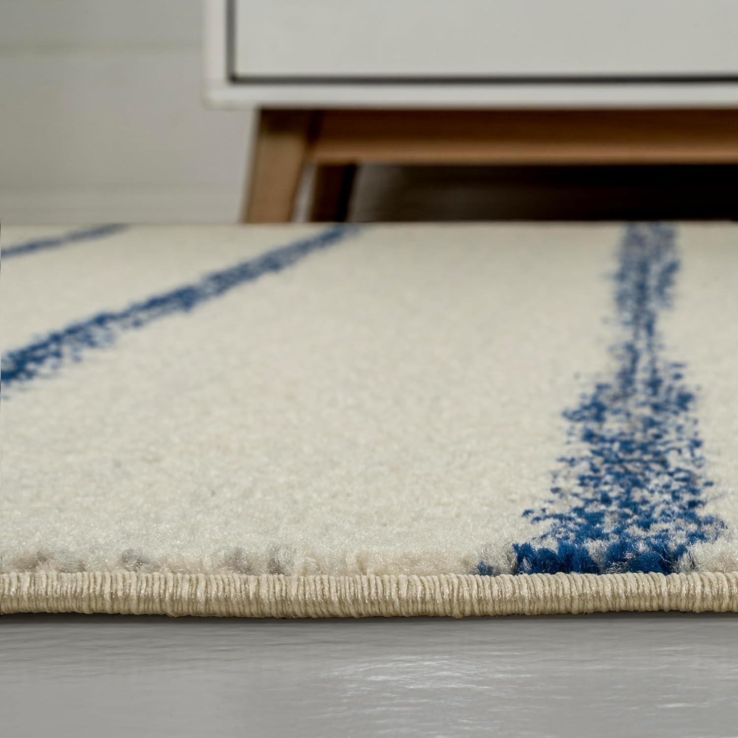 imageJONATHAN Y Williamsburg Minimalist Stripe CreamGray Indoor Area Rug 8x10 Contemporary Modern EasyCleaning for Living Room Bedroom Kitchen Pet Friendly NonShedding MOH201A8CreamNavy