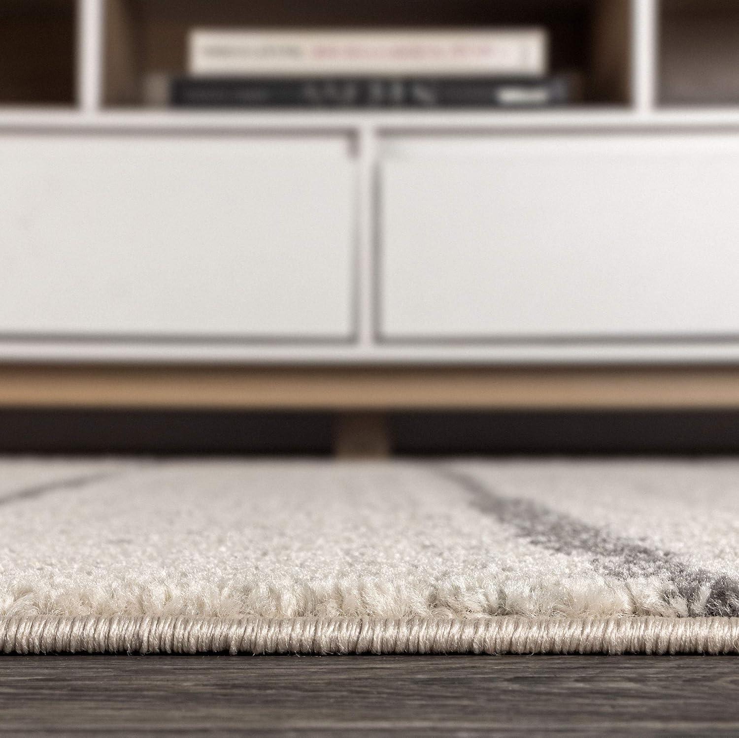 imageJONATHAN Y Williamsburg Minimalist Stripe CreamGray Indoor Area Rug 8x10 Contemporary Modern EasyCleaning for Living Room Bedroom Kitchen Pet Friendly NonShedding MOH201A8CreamGray