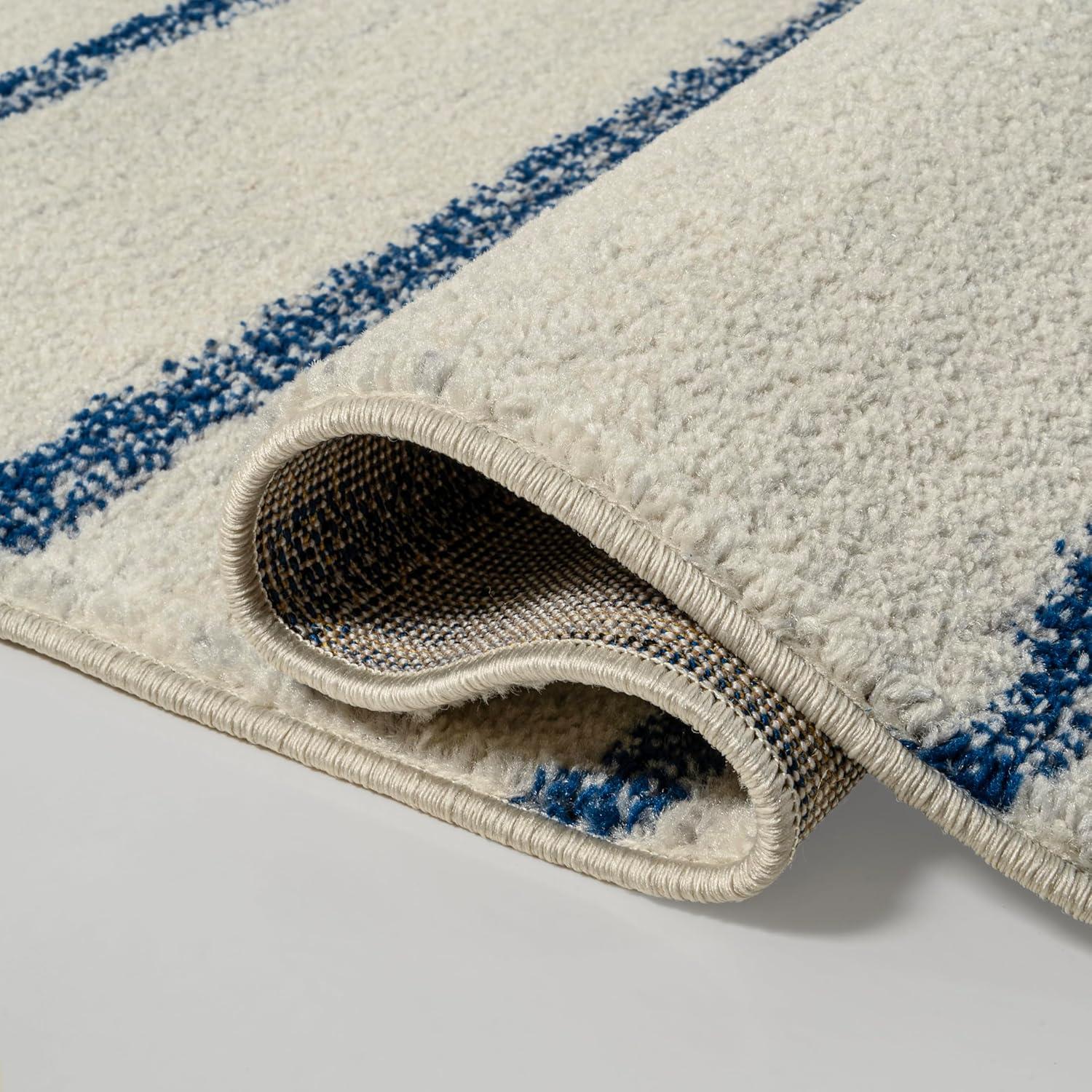 imageJONATHAN Y Williamsburg Minimalist Stripe CreamGray Indoor Area Rug 8x10 Contemporary Modern EasyCleaning for Living Room Bedroom Kitchen Pet Friendly NonShedding MOH201A8CreamNavy