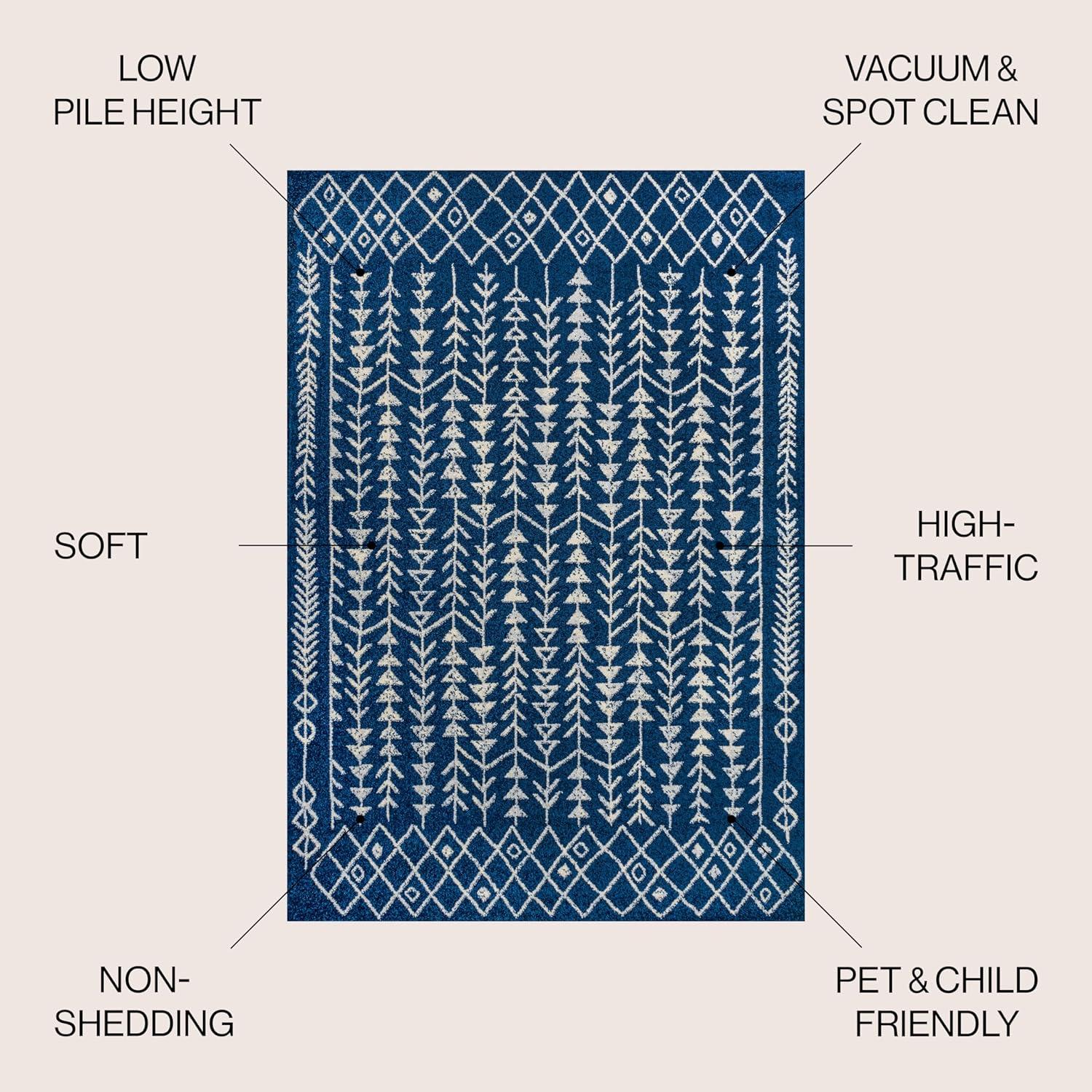 imageJONATHAN Y Ziri Moroccan Geometric CreamGray Indoor Area Rug 8x10 Bohemian Scandinavian EasyCleaning for Living Room Bedroom Kitchen Pet Friendly NonShedding MOH210A8NavyCream