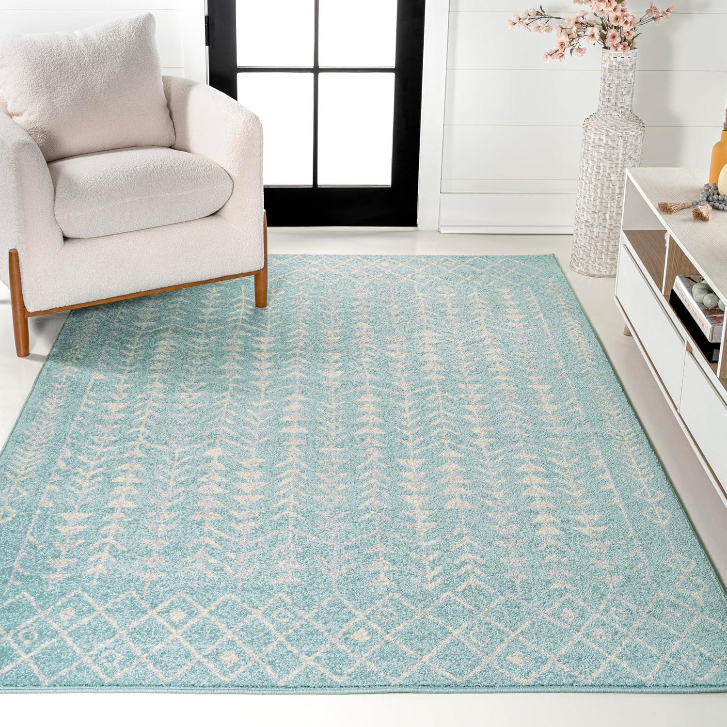 imageJONATHAN Y Ziri Moroccan Geometric CreamGray Indoor Area Rug 8x10 Bohemian Scandinavian EasyCleaning for Living Room Bedroom Kitchen Pet Friendly NonShedding MOH210A8TurquoiseCream