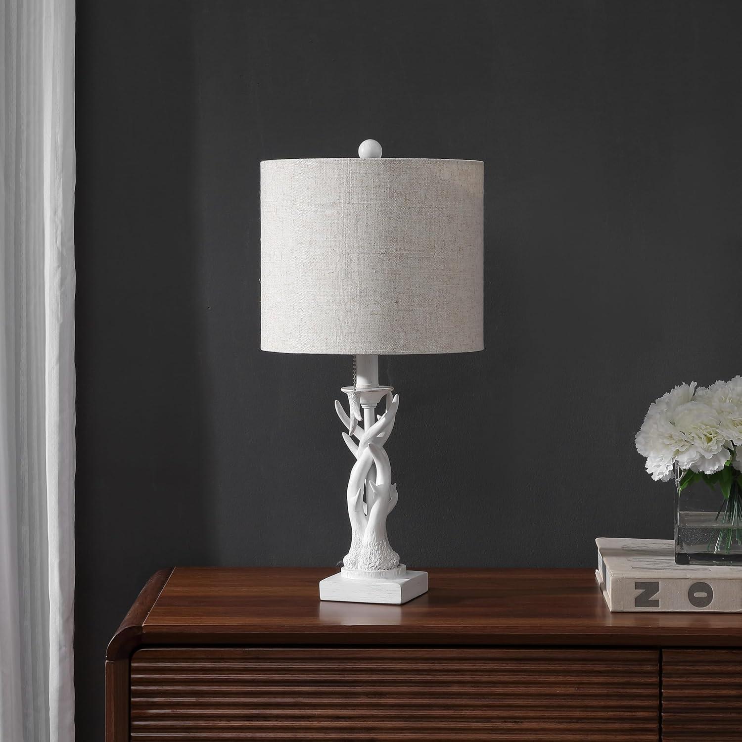 imageJonathan Y JYL1031A Gaston 205quot Resin Mini LED Table Lamp Farmhouse Traditional Cottage Rustic Office Living Room Family Room Dining Room Bedroom Hallway Foyer BrownAntique White