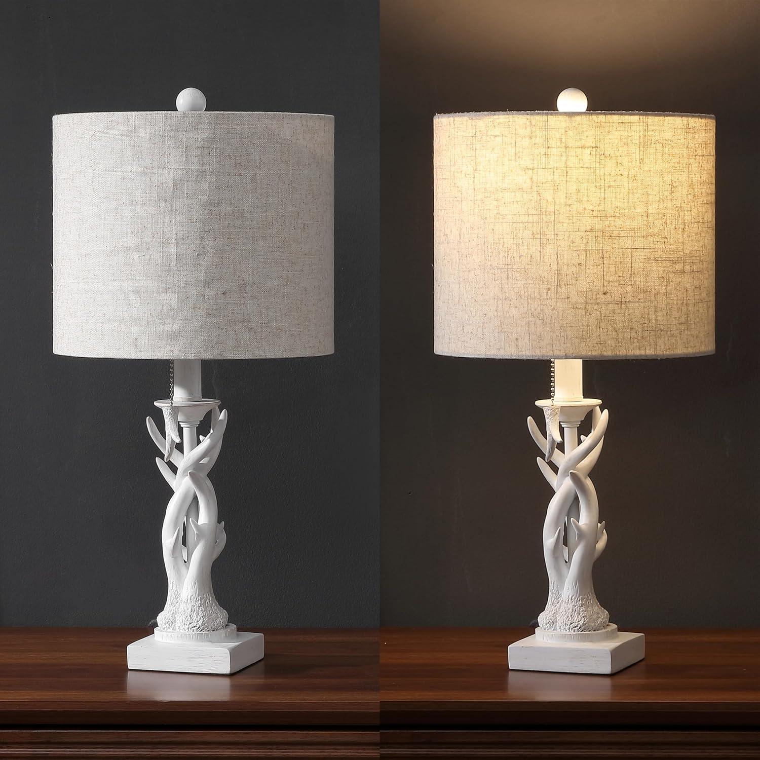 imageJonathan Y JYL1031A Gaston 205quot Resin Mini LED Table Lamp Farmhouse Traditional Cottage Rustic Office Living Room Family Room Dining Room Bedroom Hallway Foyer BrownAntique White