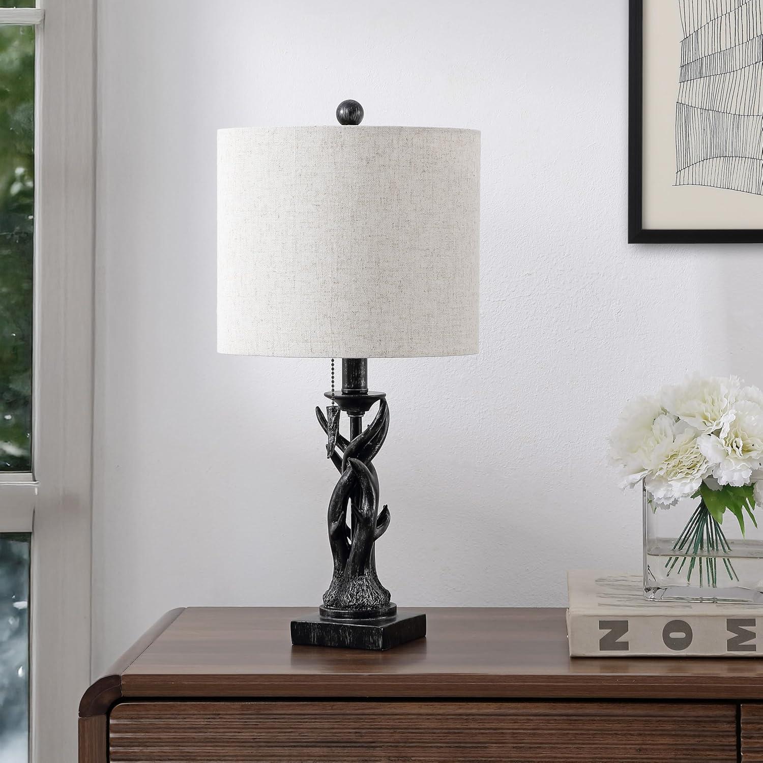 imageJonathan Y JYL1031A Gaston 205quot Resin Mini LED Table Lamp Farmhouse Traditional Cottage Rustic Office Living Room Family Room Dining Room Bedroom Hallway Foyer BrownAntique Black