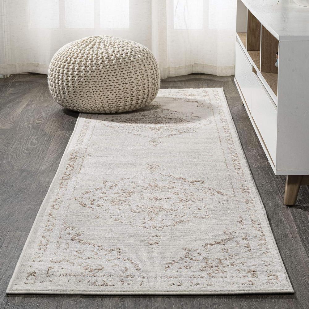 imageJONATHAN Y Alhambra Ornate Medallion Modern BrownCream Indoor Area Rug 8x10 Vintage Bohemian EasyCleaning for Living Room Bedroom Kitchen Pet Friendly NonShedding MDP400B8CreamRed