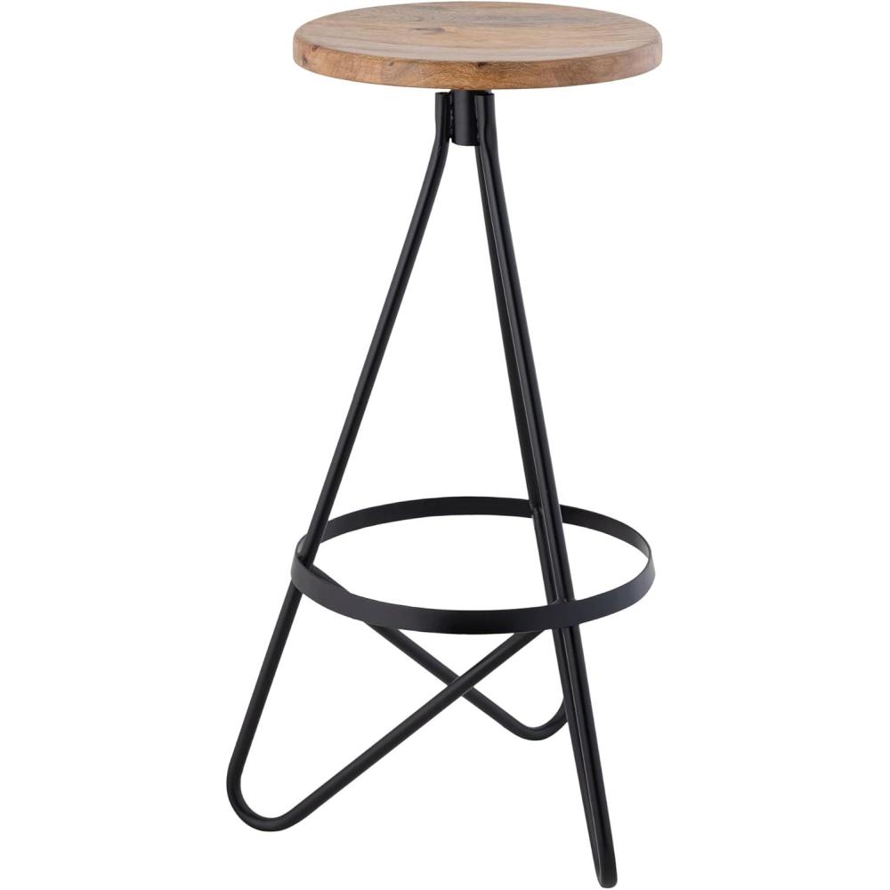 imageJONATHAN Y BSL1000D Spiroa 30quot Modern Industrial Metal Backless Circular Bar Stool for Home Kitchen Dining Room Workspaces Cafes and Resturants White Seat with Gold FrameBrown