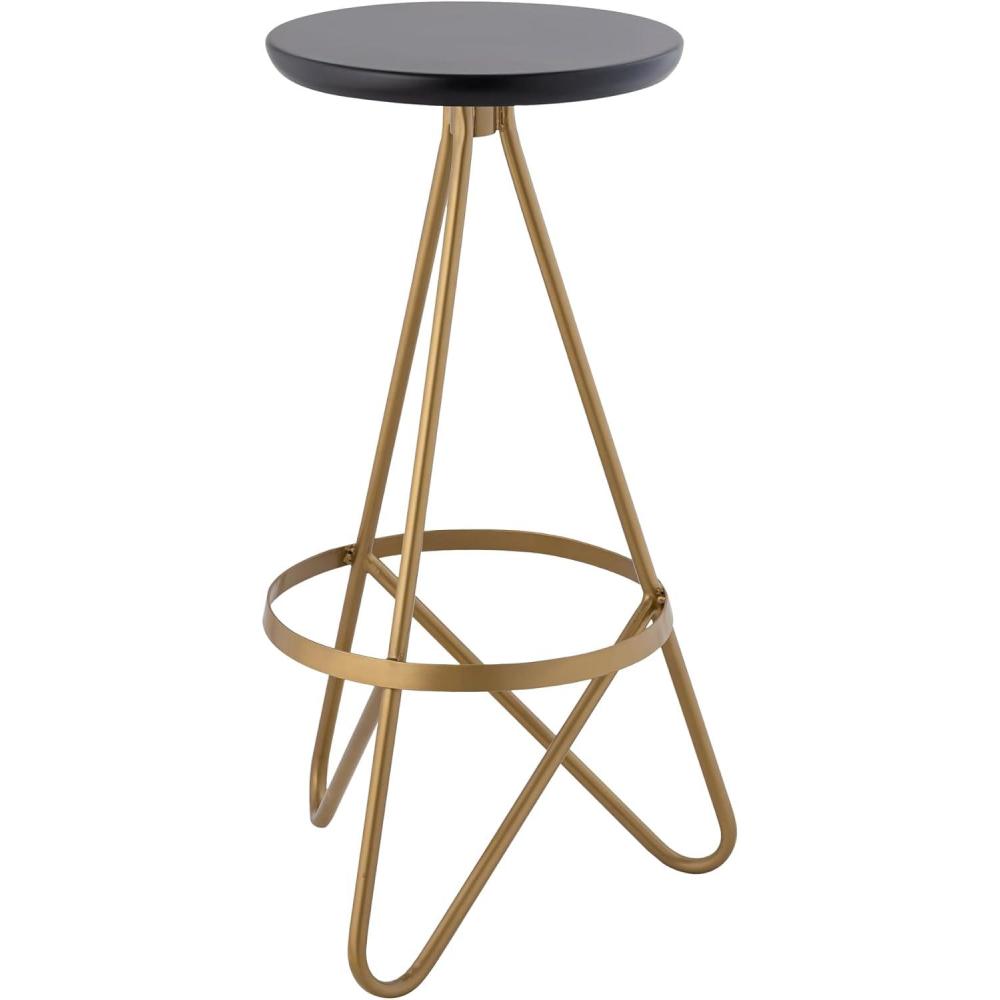 imageJONATHAN Y BSL1000D Spiroa 30quot Modern Industrial Metal Backless Circular Bar Stool for Home Kitchen Dining Room Workspaces Cafes and Resturants White Seat with Gold FrameBlack