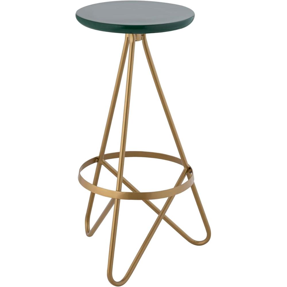 imageJONATHAN Y BSL1000D Spiroa 30quot Modern Industrial Metal Backless Circular Bar Stool for Home Kitchen Dining Room Workspaces Cafes and Resturants White Seat with Gold FrameGreen