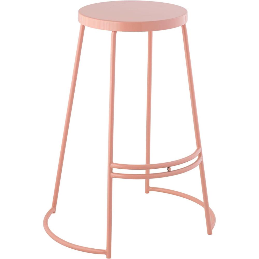 imageJONATHAN Y BSL1001A Hula 2875quot Modern Designer Iron Curved Backless Bar Stool for Home Kitchen Dining Room Workspaces Cafes and Resturants Black Seat with Gold FramePink